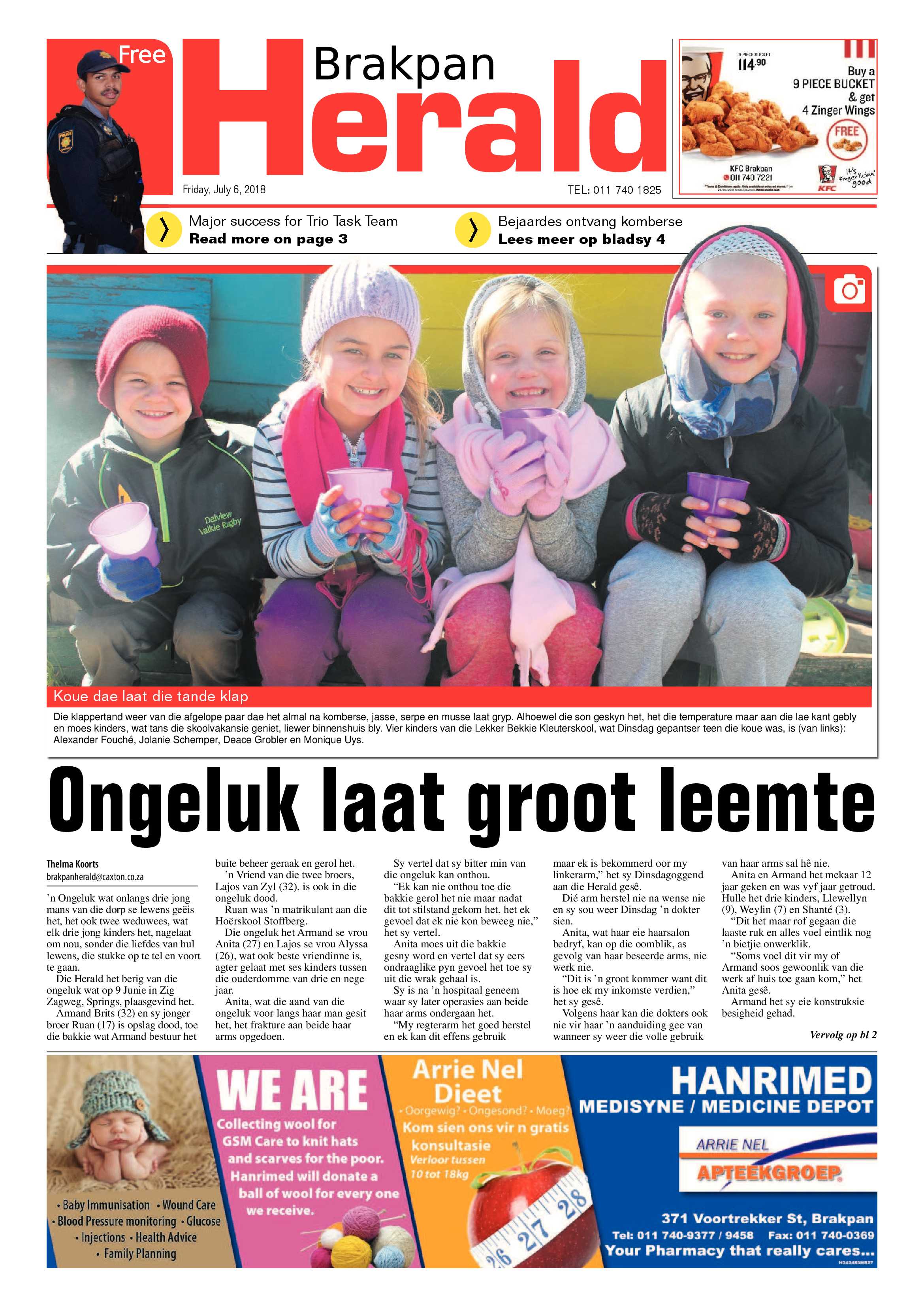 Brakpan Herald 06 July 2018 page 1