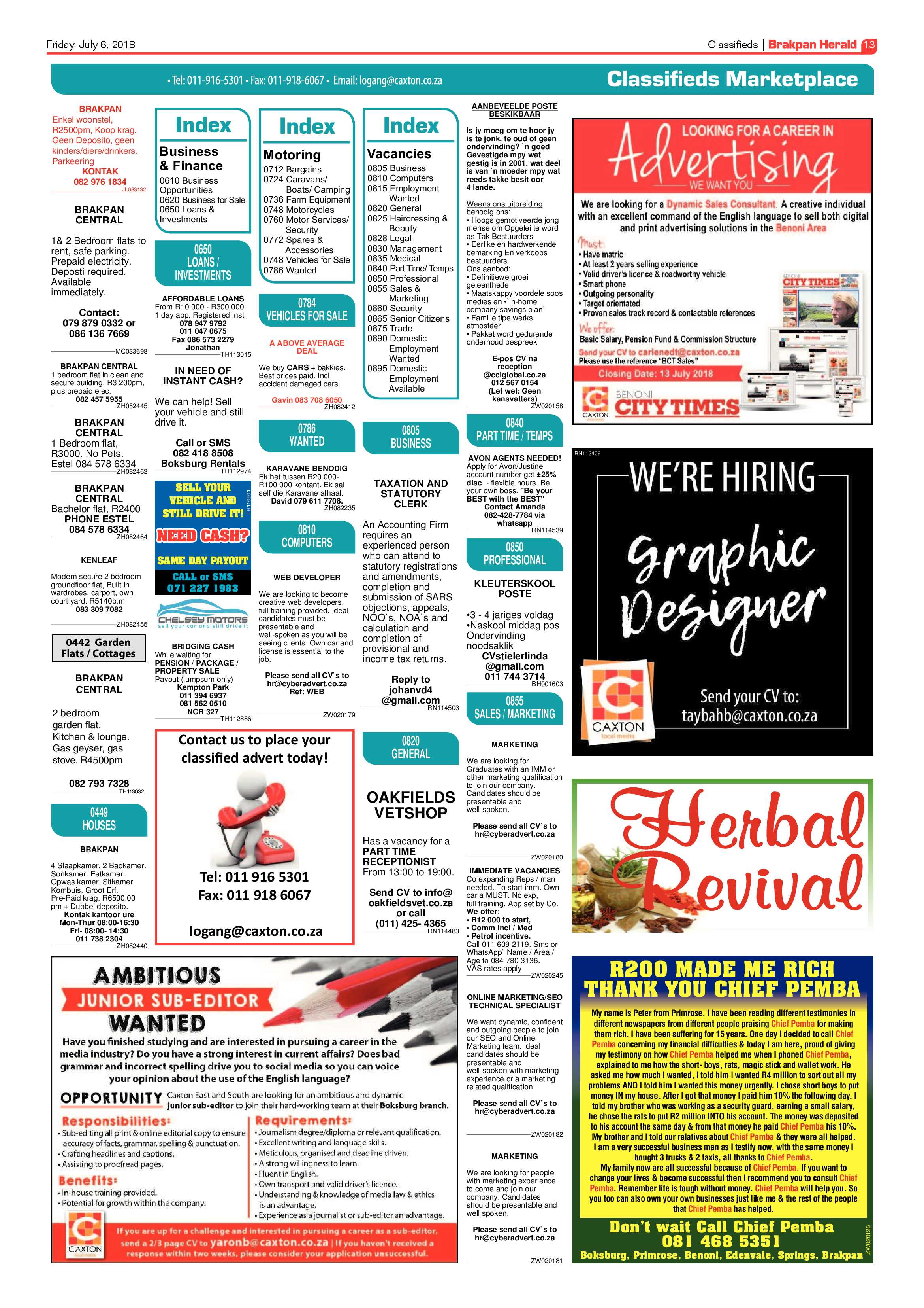 Brakpan Herald 06 July 2018 page 13