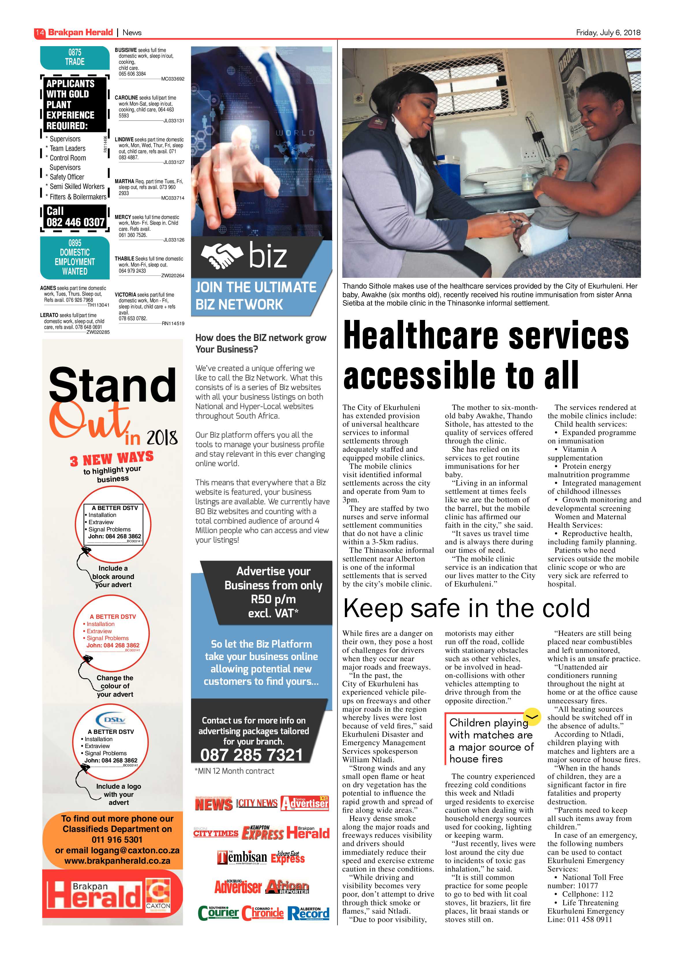 Brakpan Herald 06 July 2018 page 14
