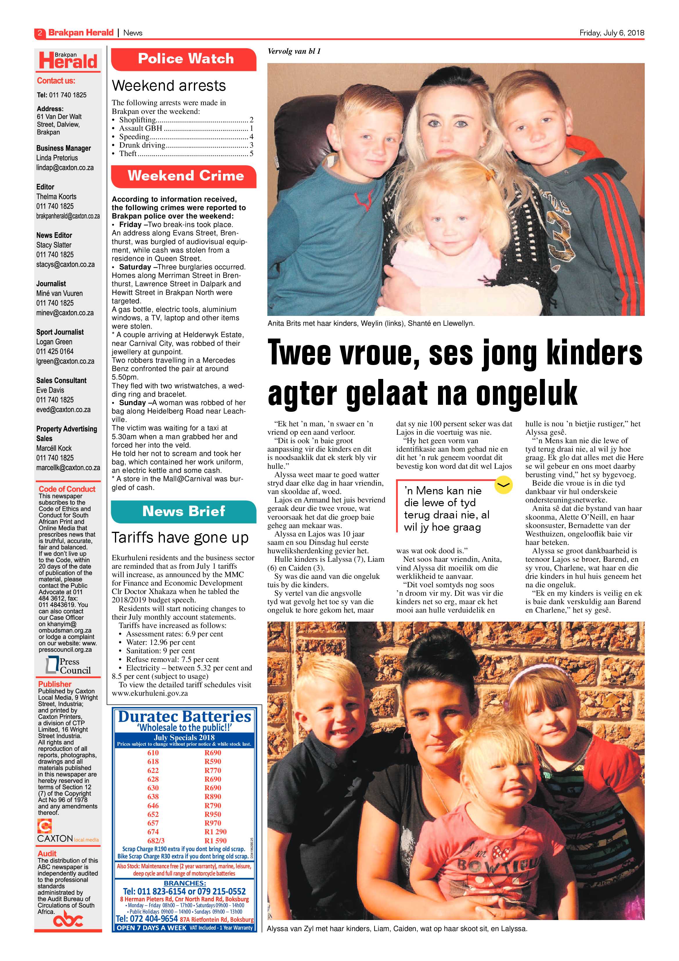 Brakpan Herald 06 July 2018 page 2