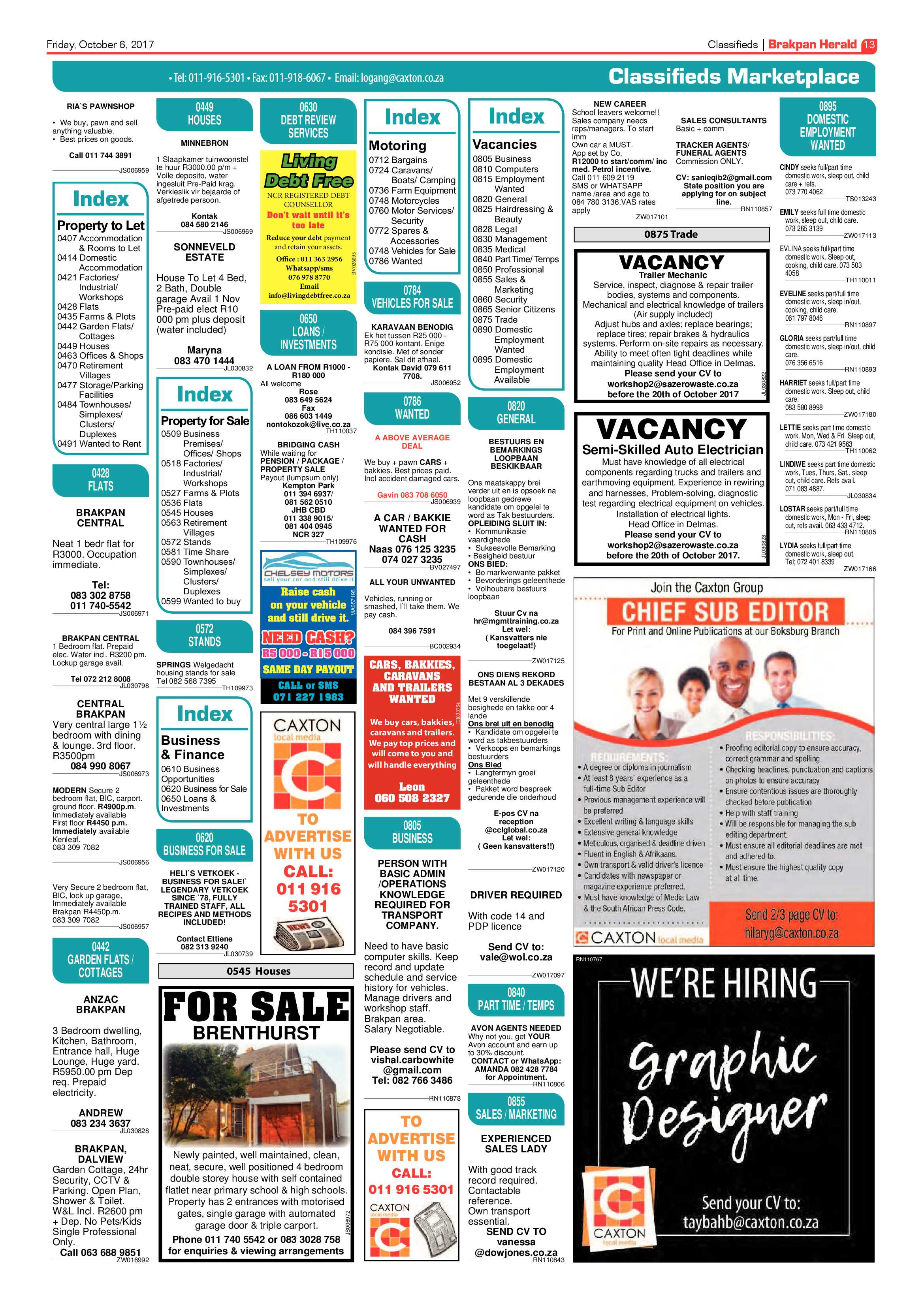 Brakpan Herald 06 October 2017 page 13