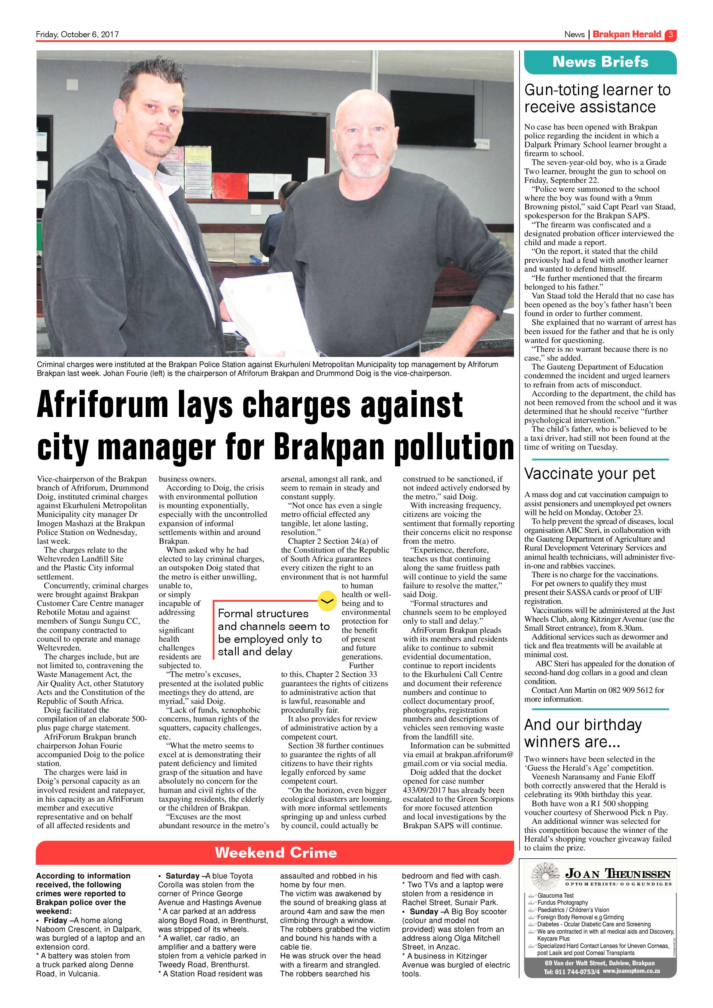 Brakpan Herald 06 October 2017 page 3