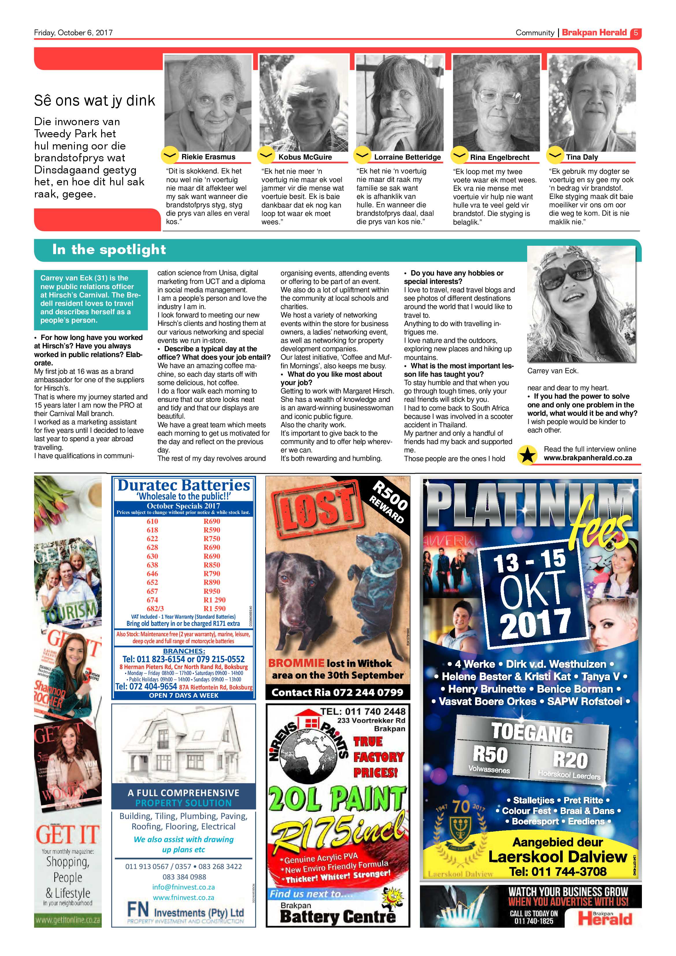 Brakpan Herald 06 October 2017 page 5