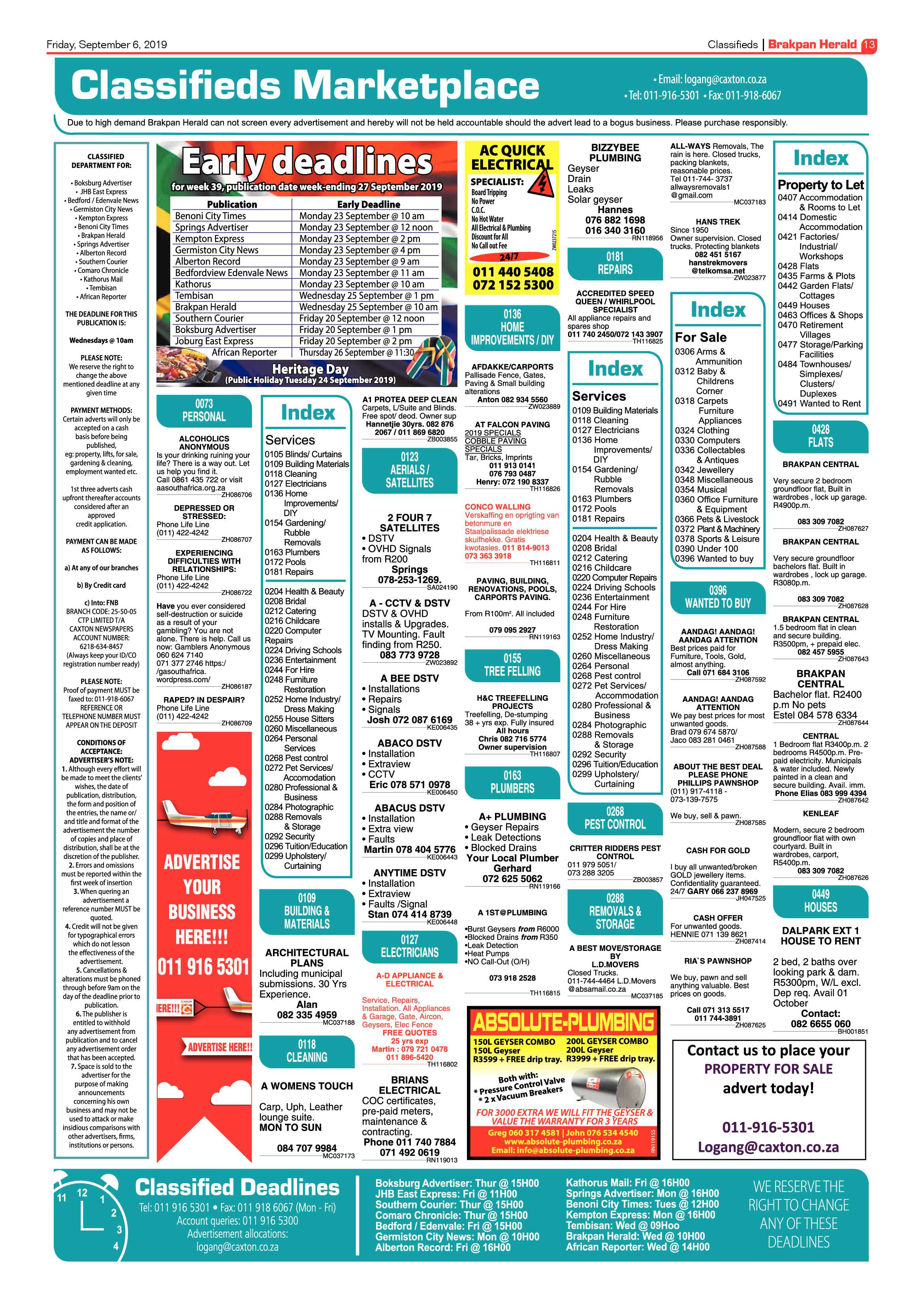 Brakpan Herald 06 September 2019 page 13