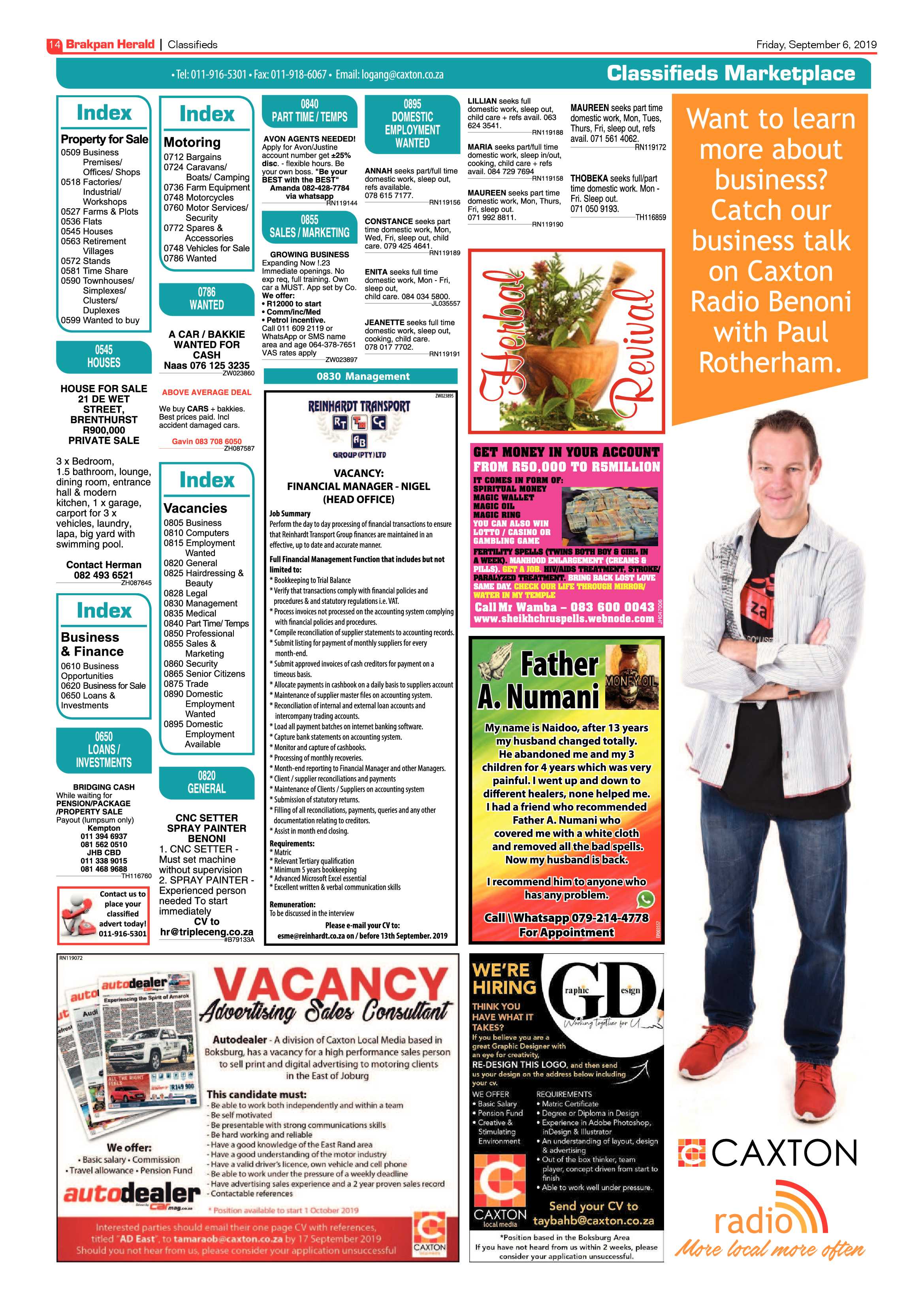Brakpan Herald 06 September 2019 page 14