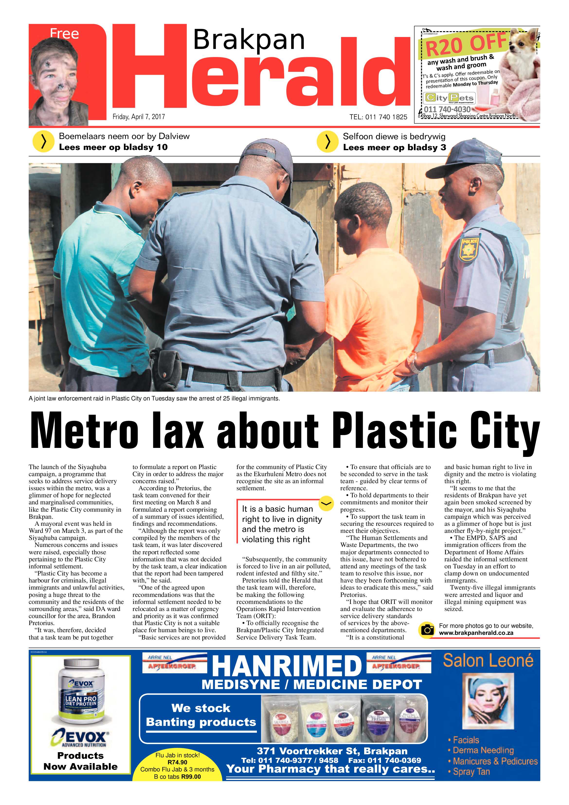 Brakpan Herald 07 April 2017 page 1