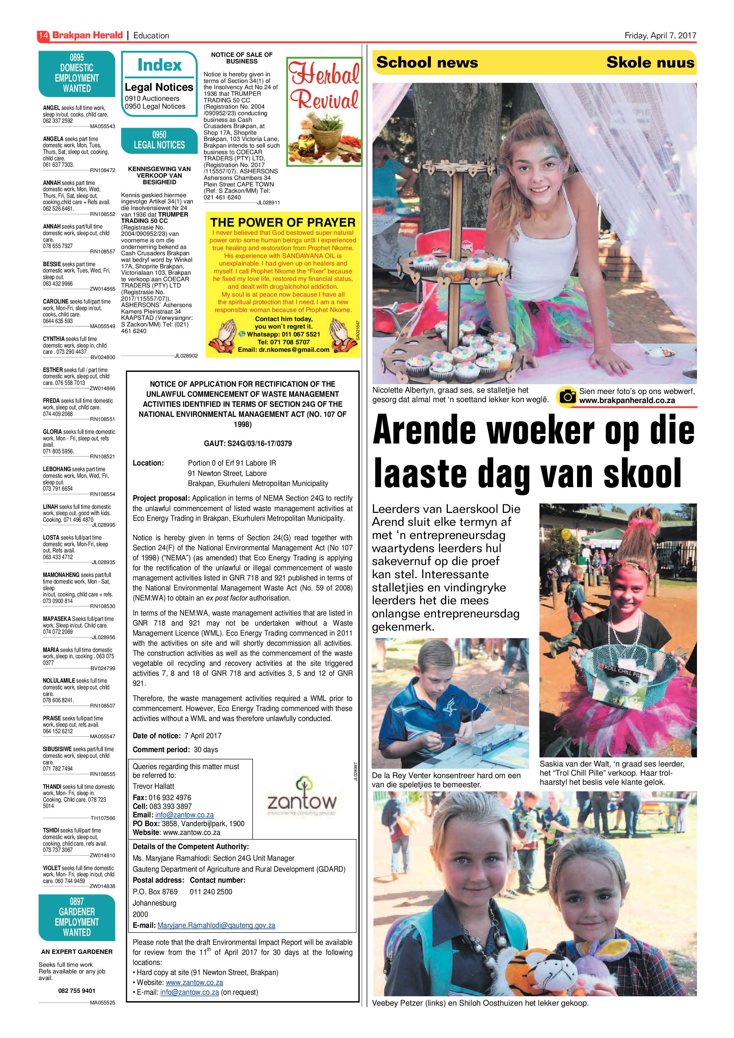 Brakpan Herald 07 April 2017 page 14