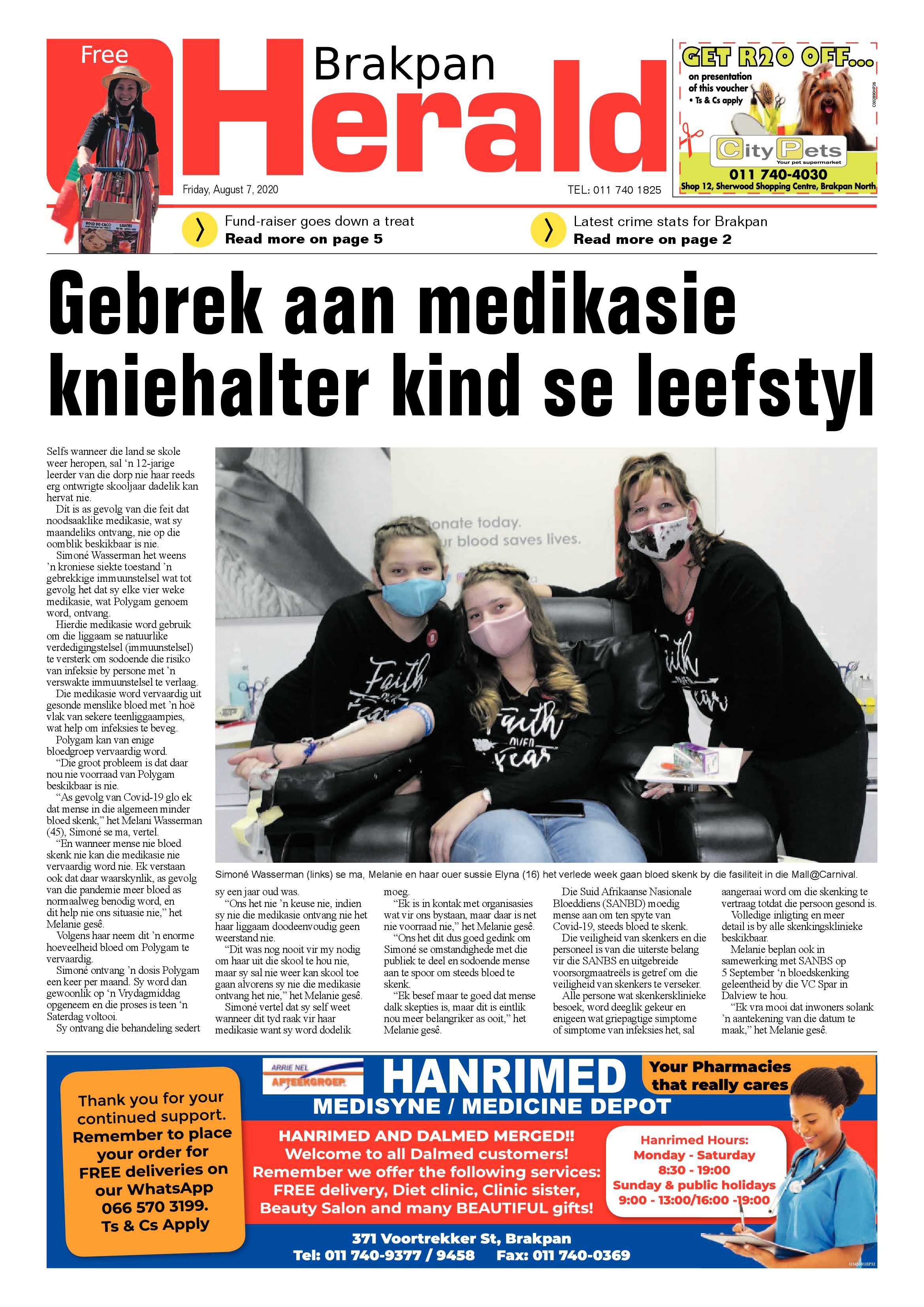 Brakpan Herald 07 August 2020 page 1