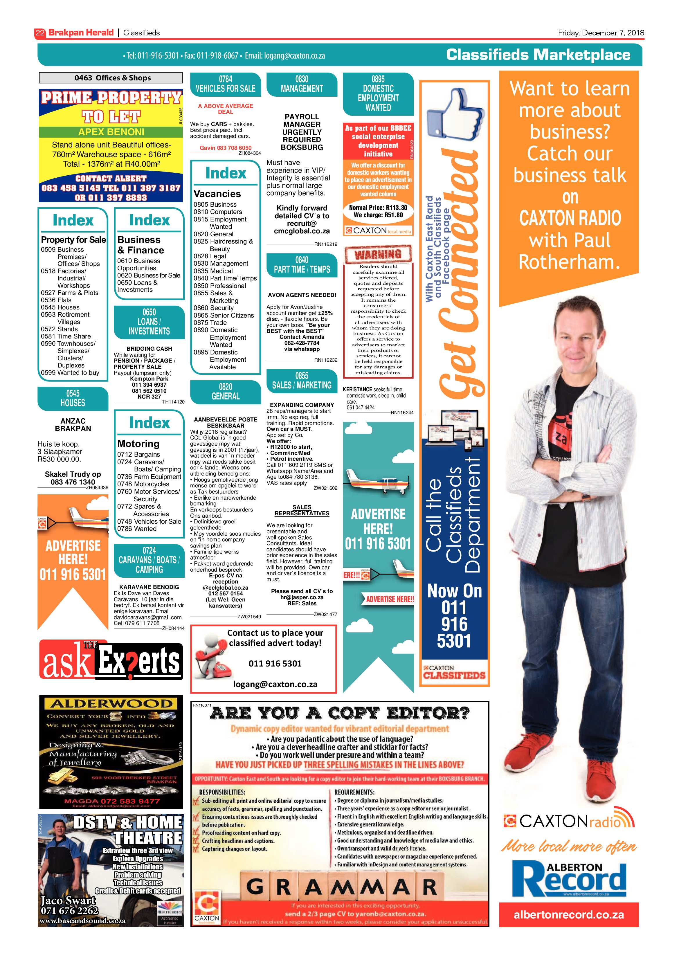 Brakpan Herald 07 December 2018 page 22