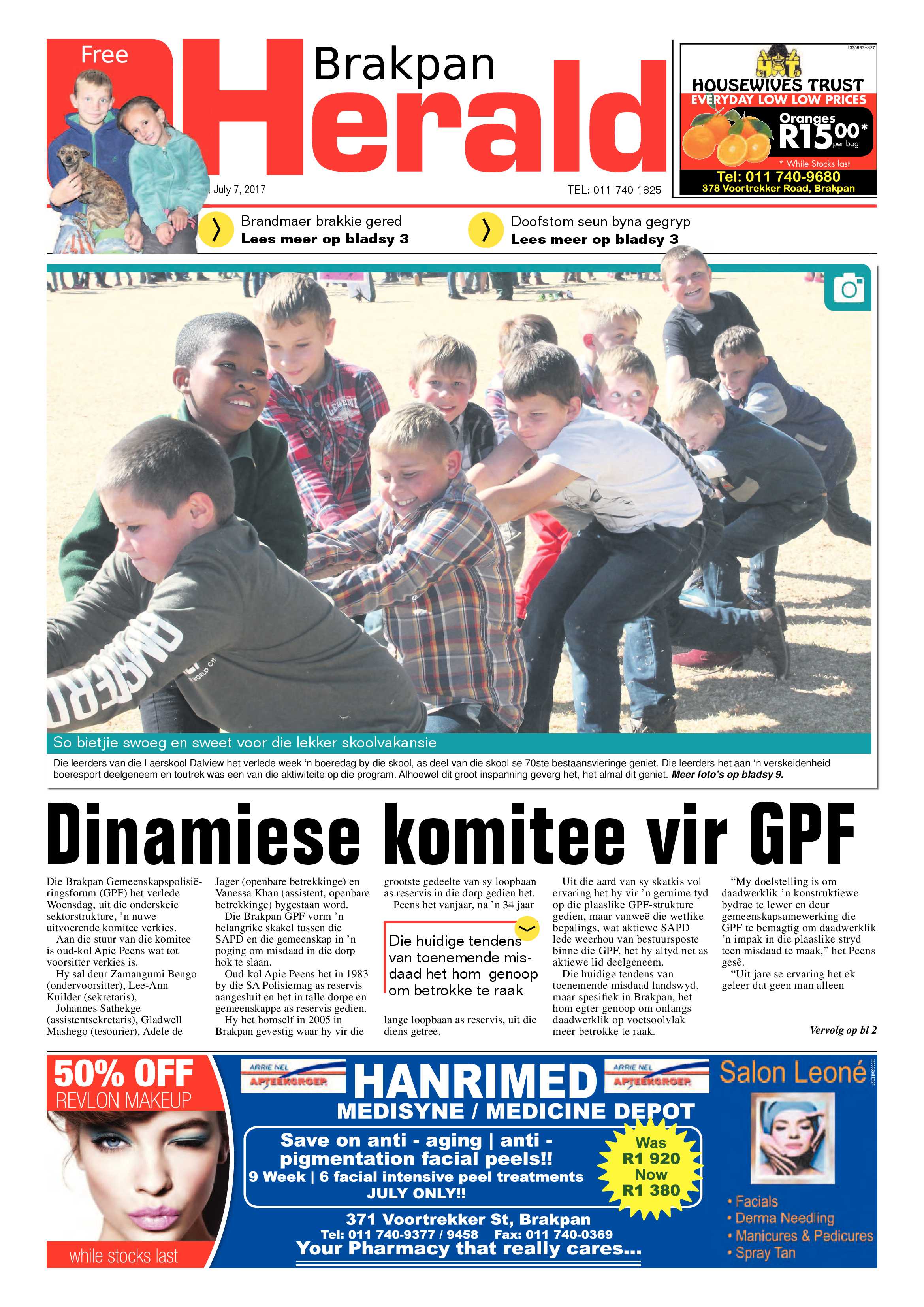 Brakpan Herald 07 July 2017 page 1