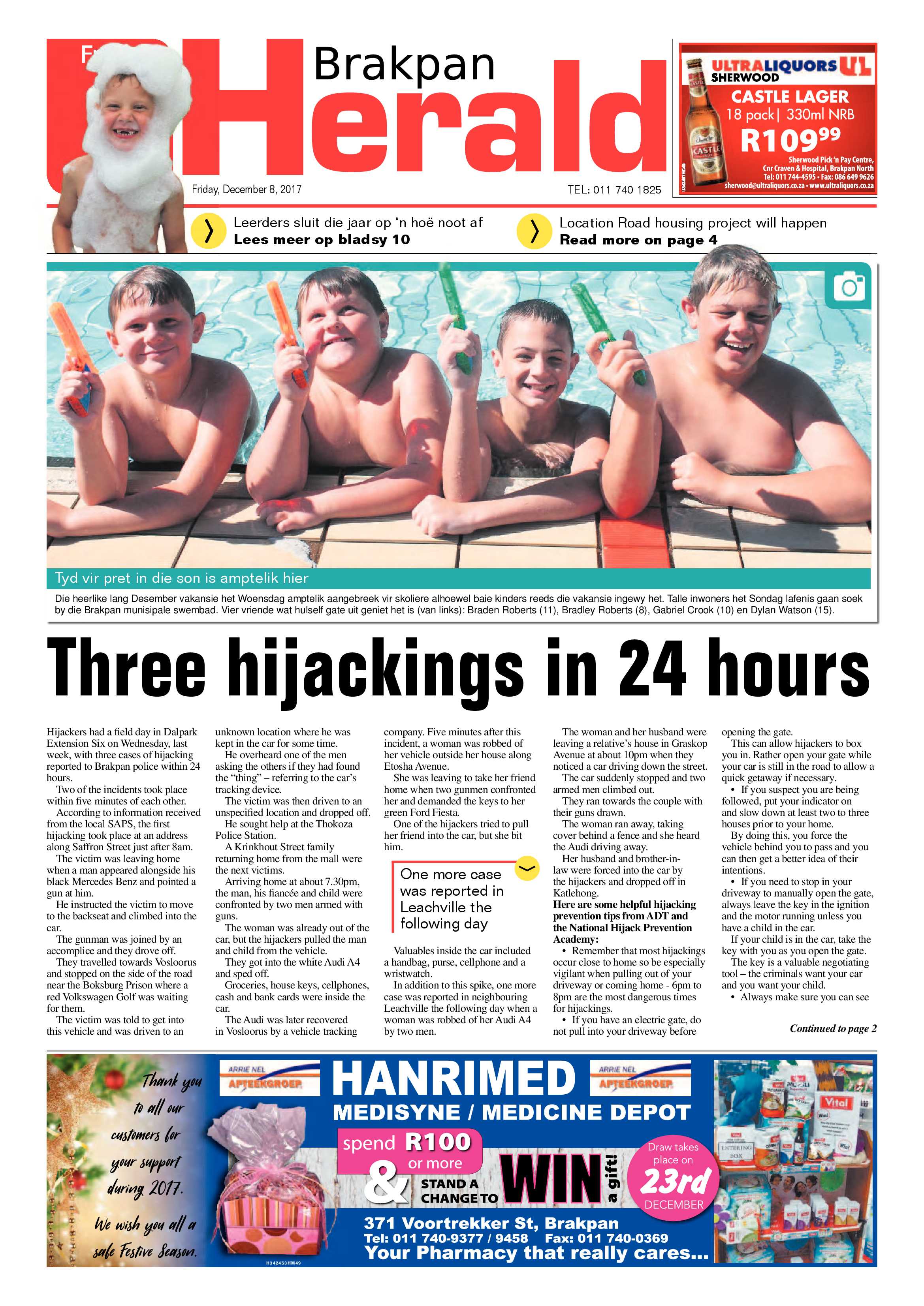 Brakpan Herald 08 December 2017 page 1