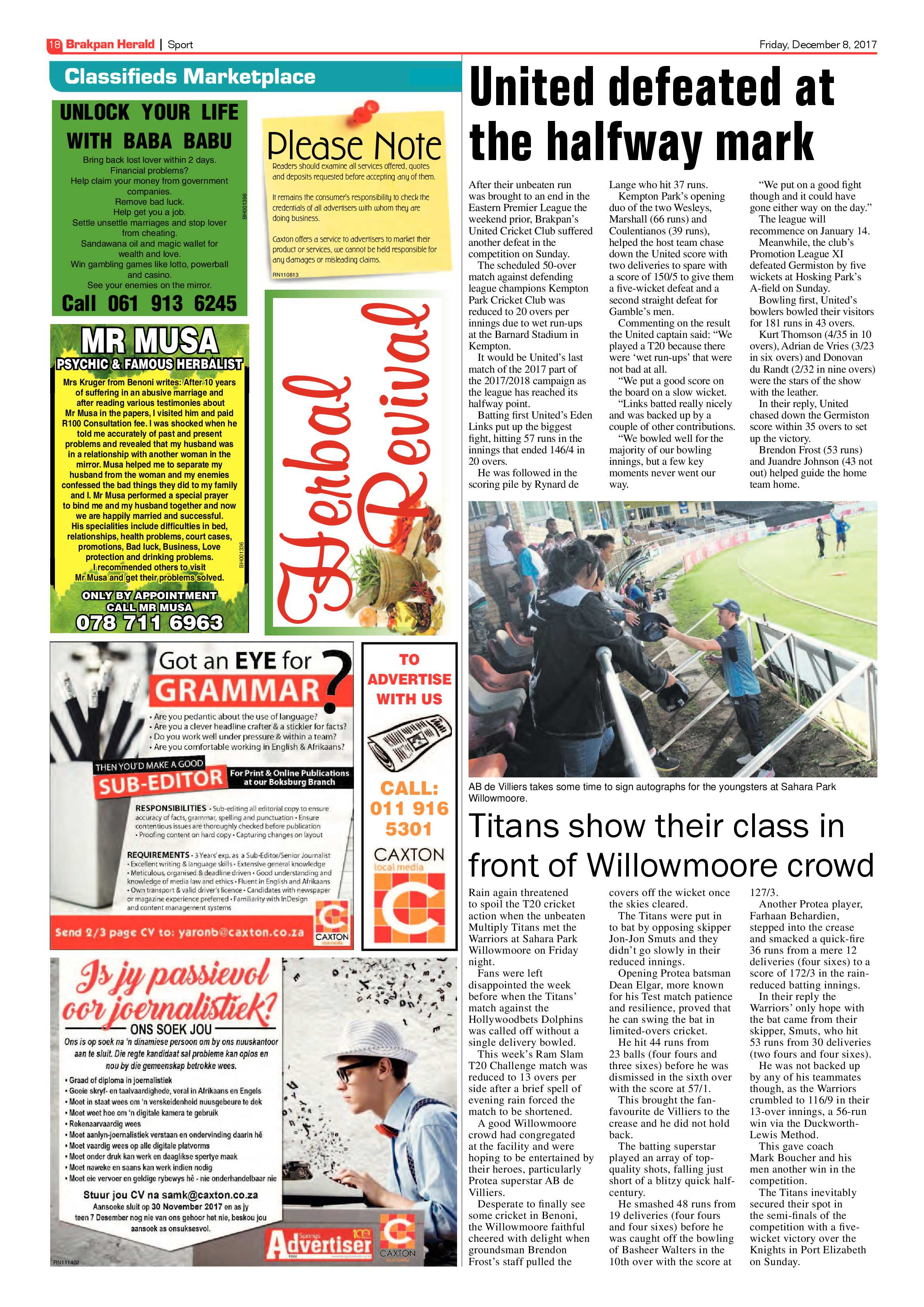 Brakpan Herald 08 December 2017 page 18