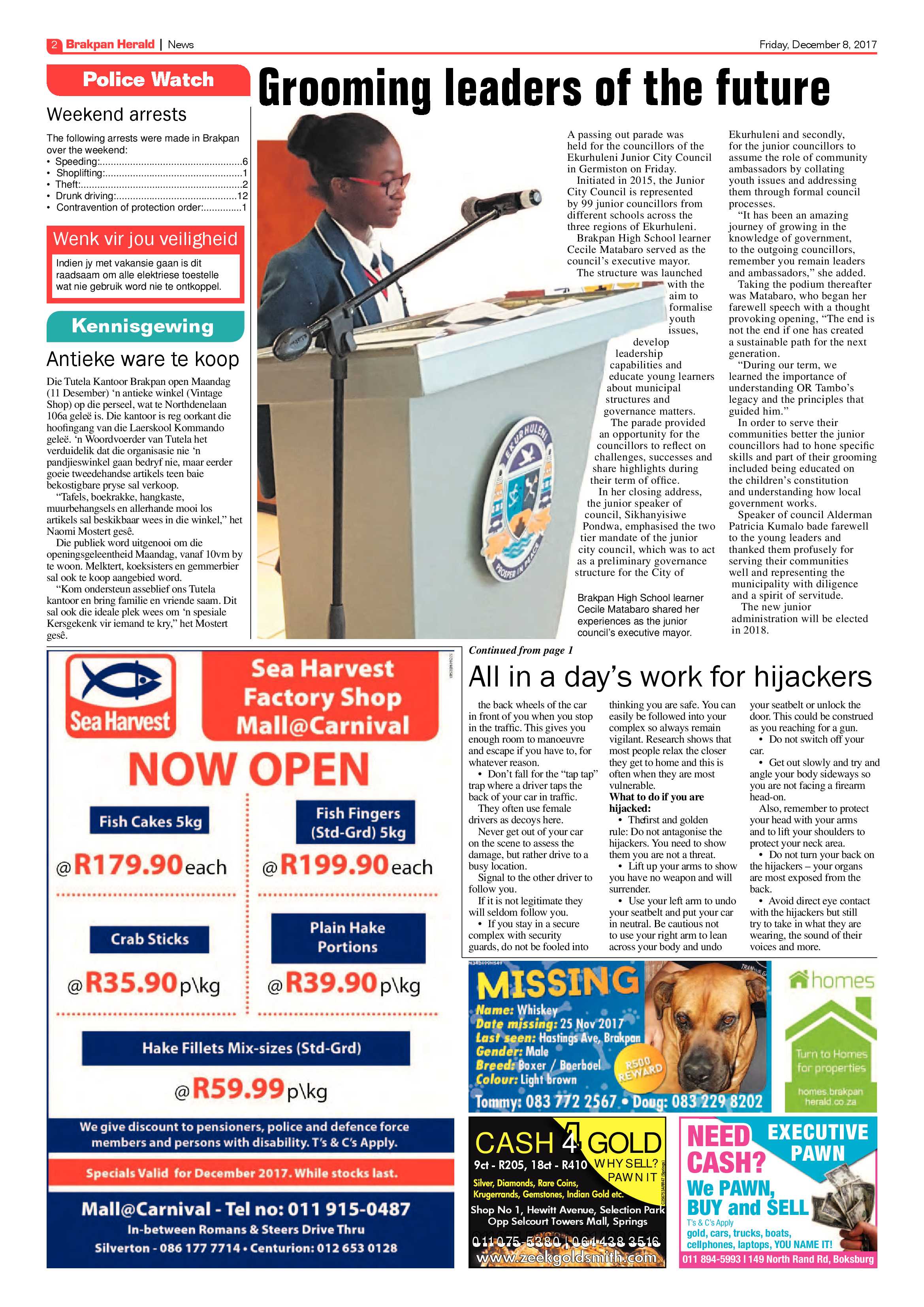 Brakpan Herald 08 December 2017 page 2