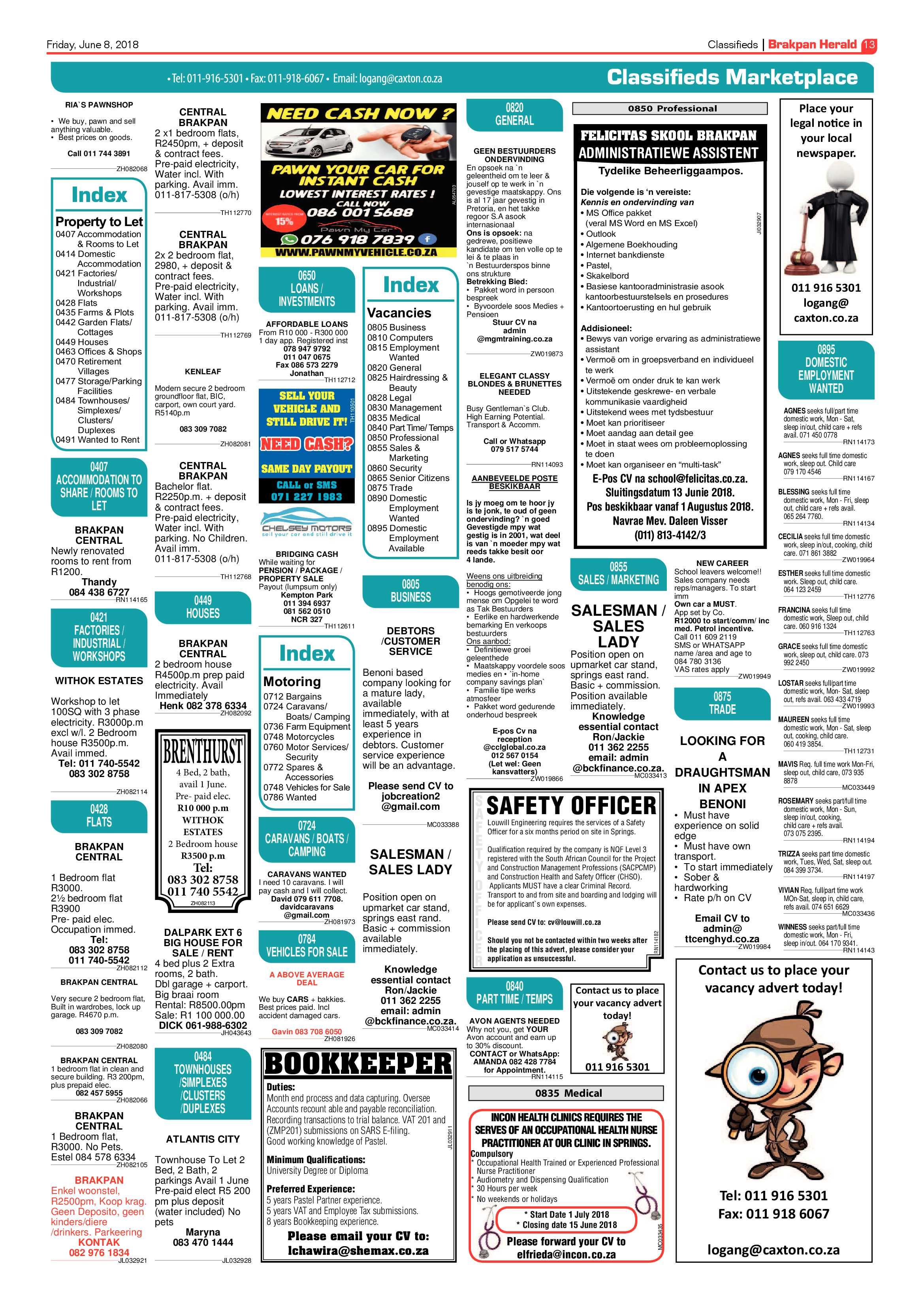 Brakpan Herald 08 June 2018 page 13