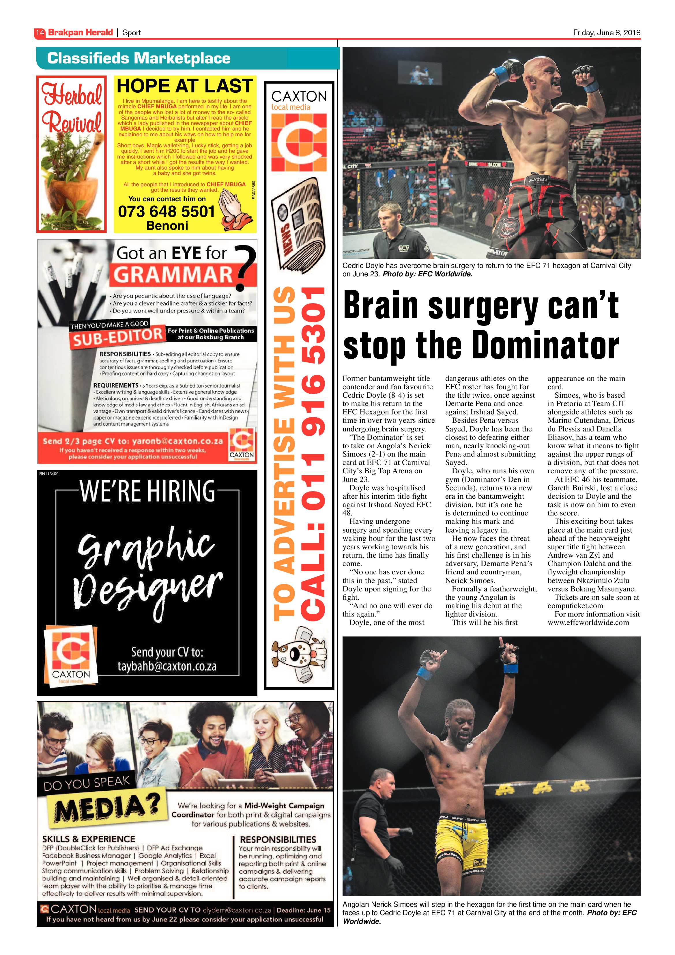 Brakpan Herald 08 June 2018 page 14