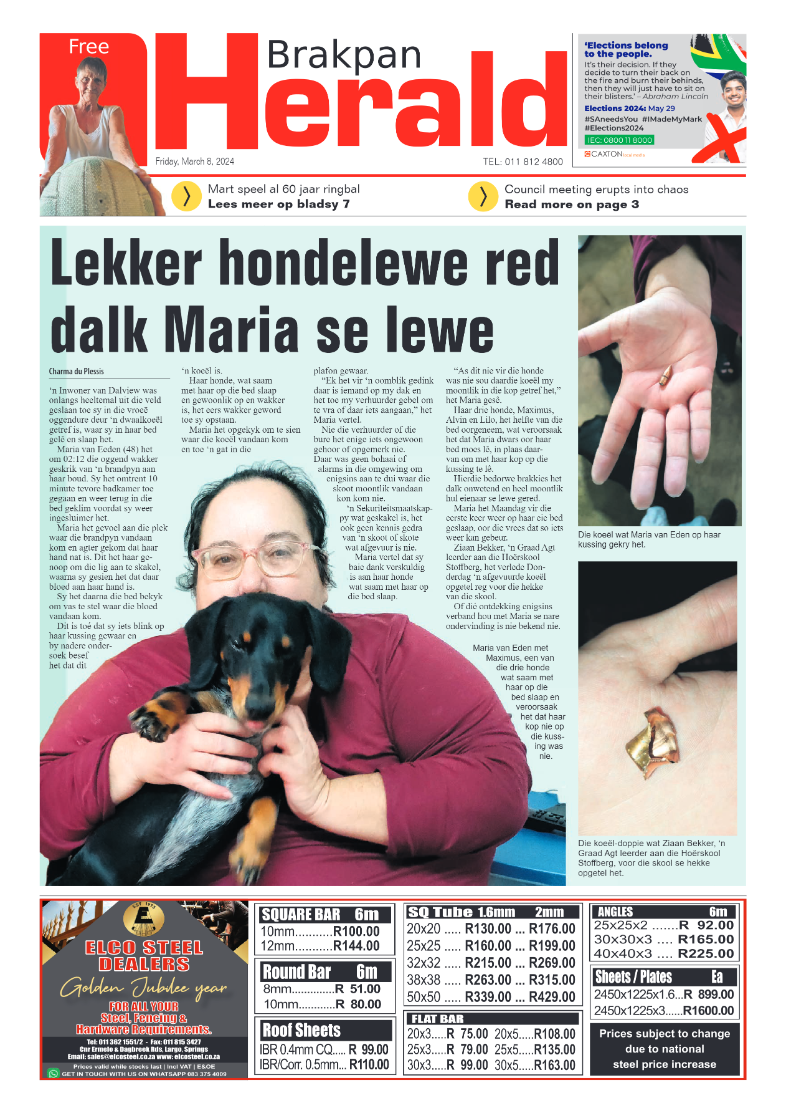 Brakpan Herald 08 March 2024 page 1