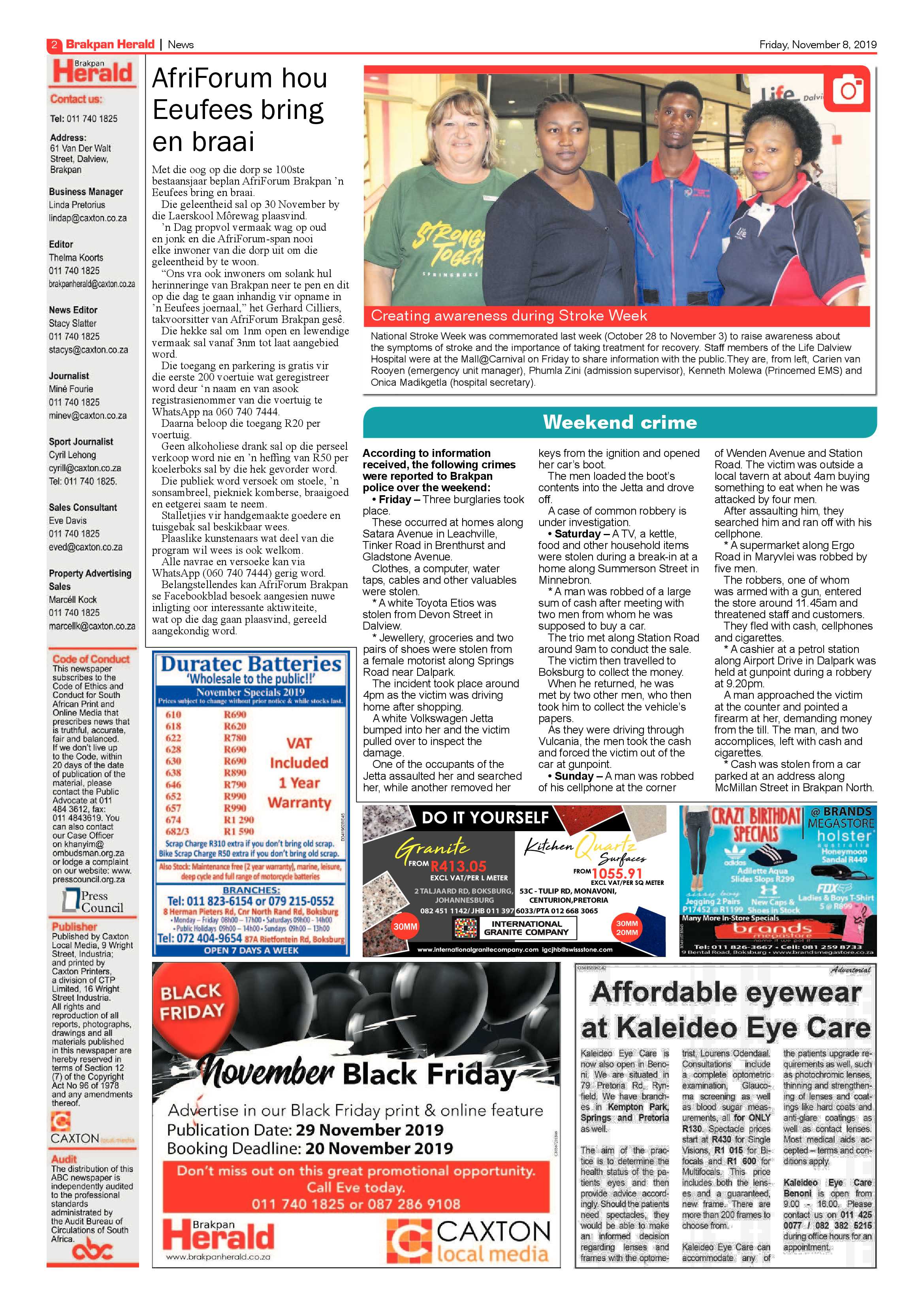 Brakpan Herald 08 November 2019 page 2