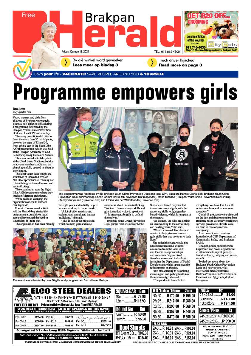Brakpan Herald 08 October 2021 page 1