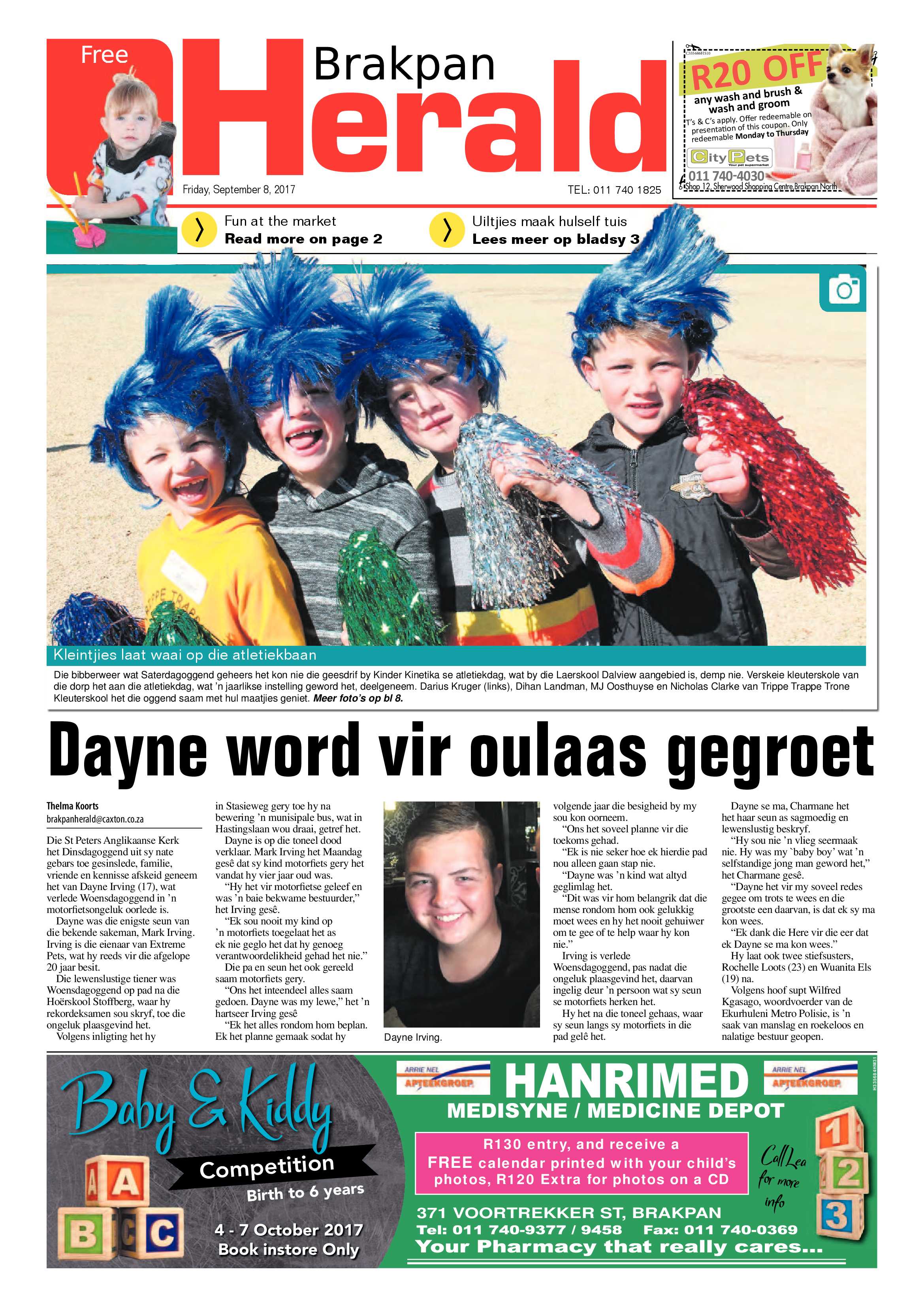 Brakpan Herald 08 September 2017 page 1