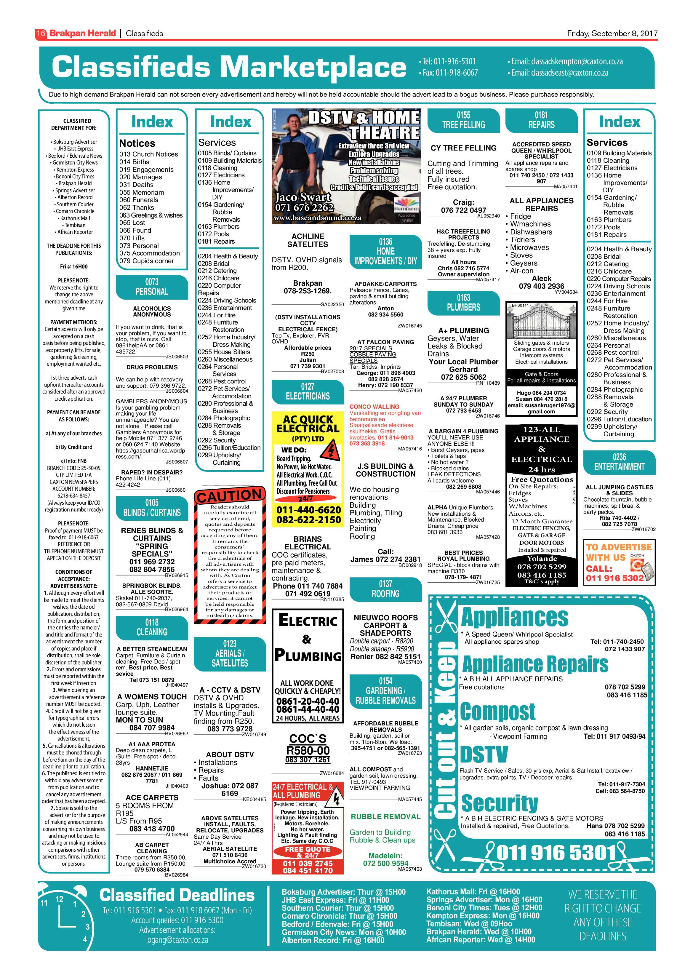 Brakpan Herald 08 September 2017 page 16