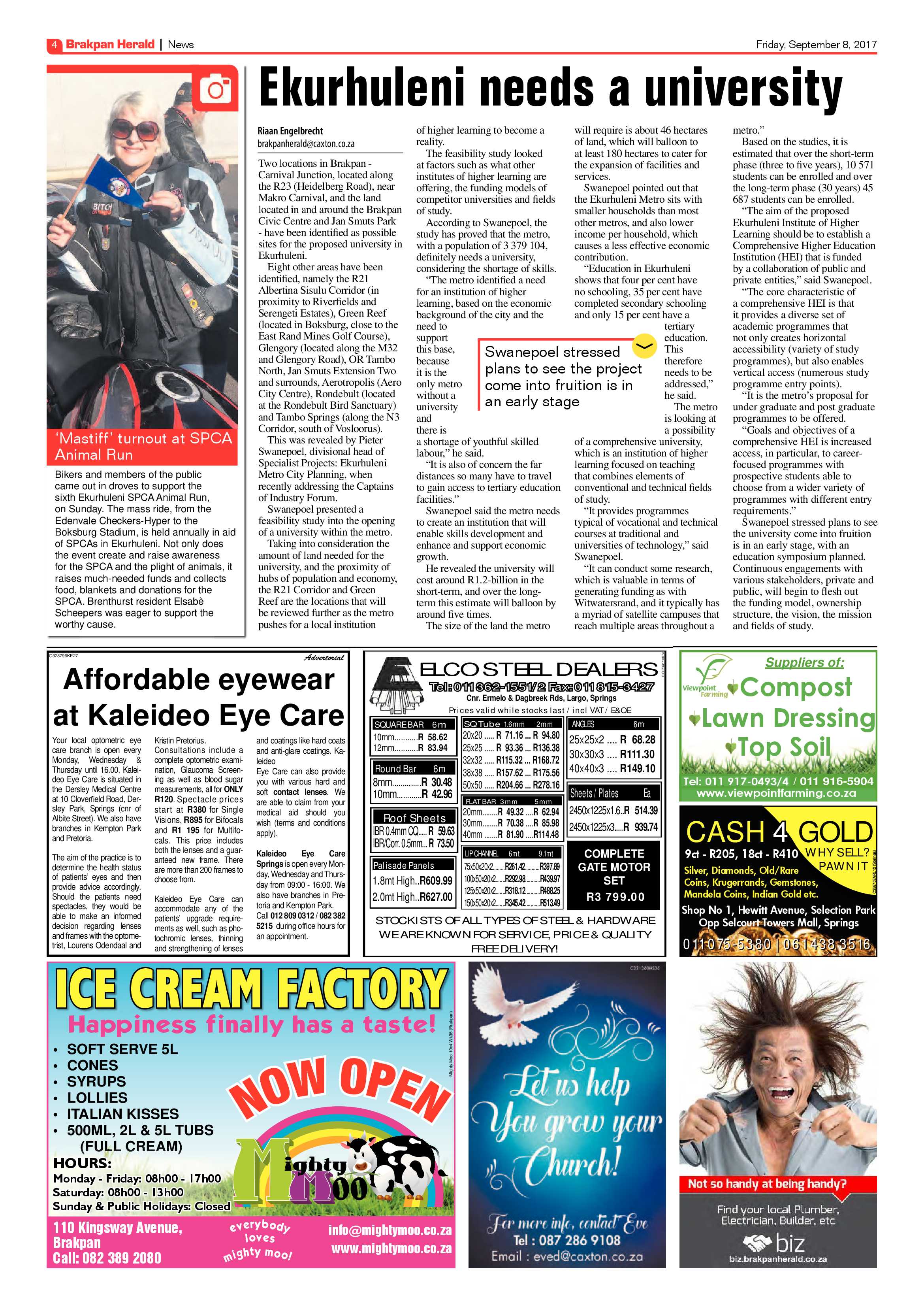 Brakpan Herald 08 September 2017 page 4