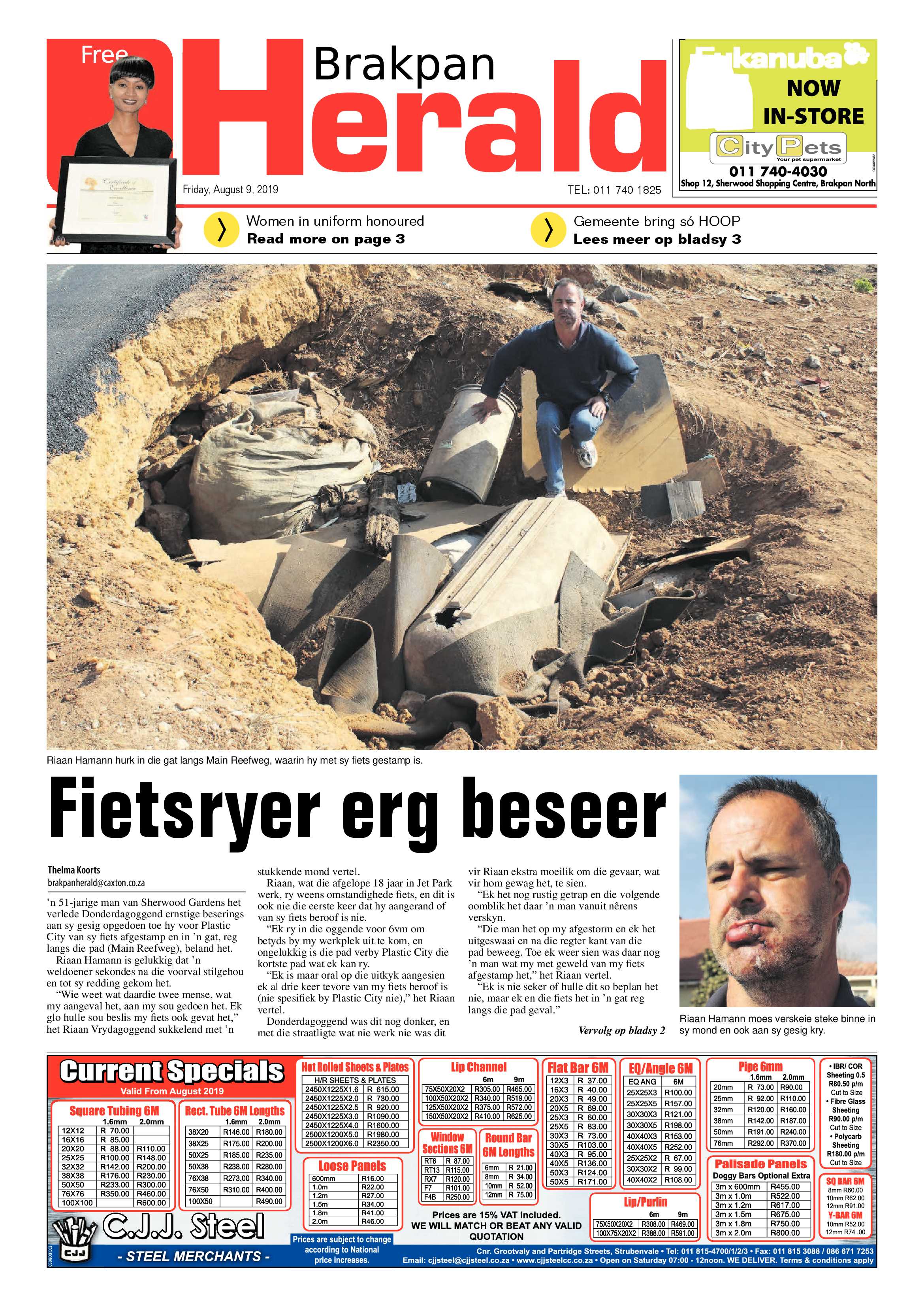 Brakpan Herald 09 August 2019 page 1