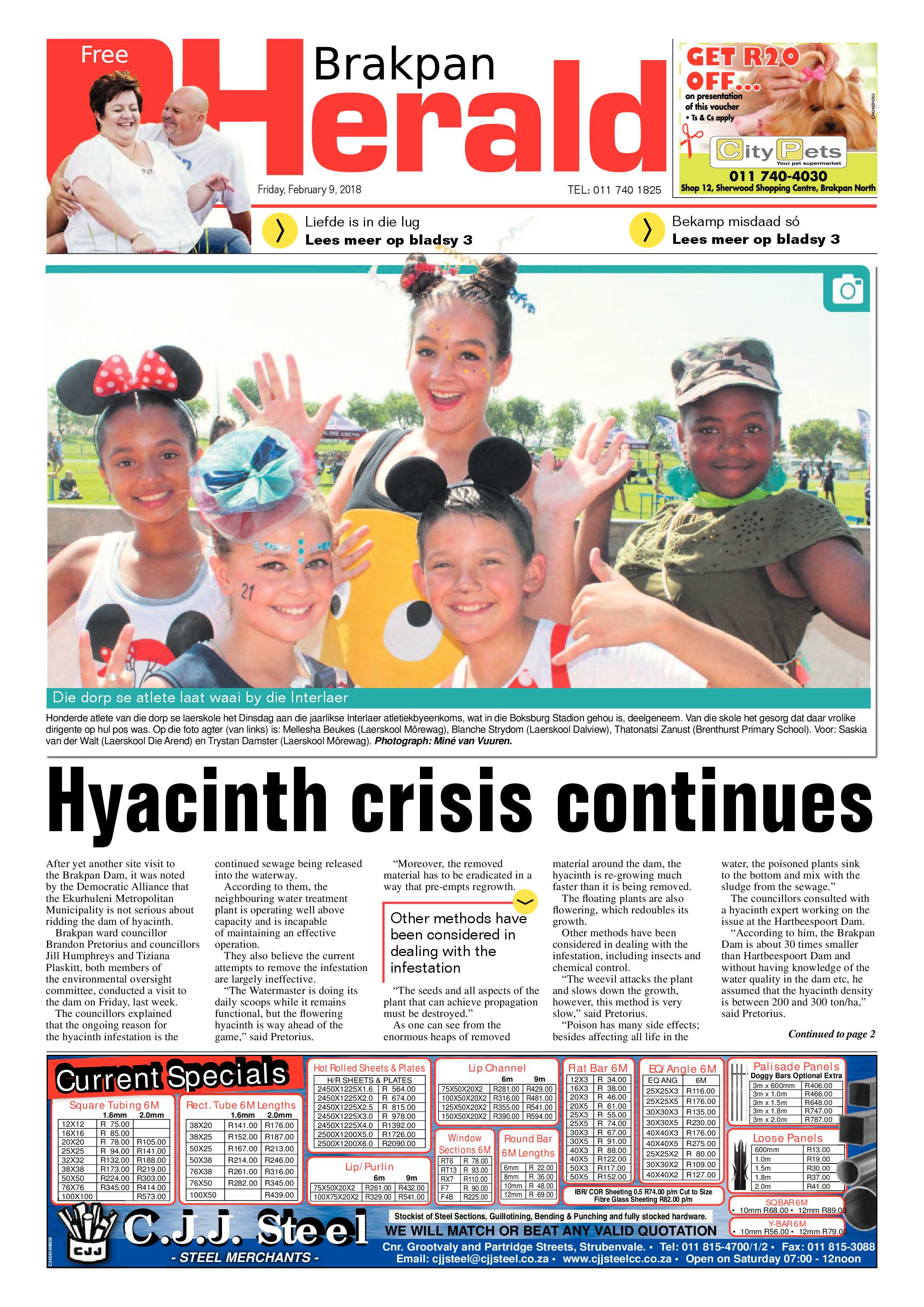 Brakpan Herald 09 February 2018 page 1