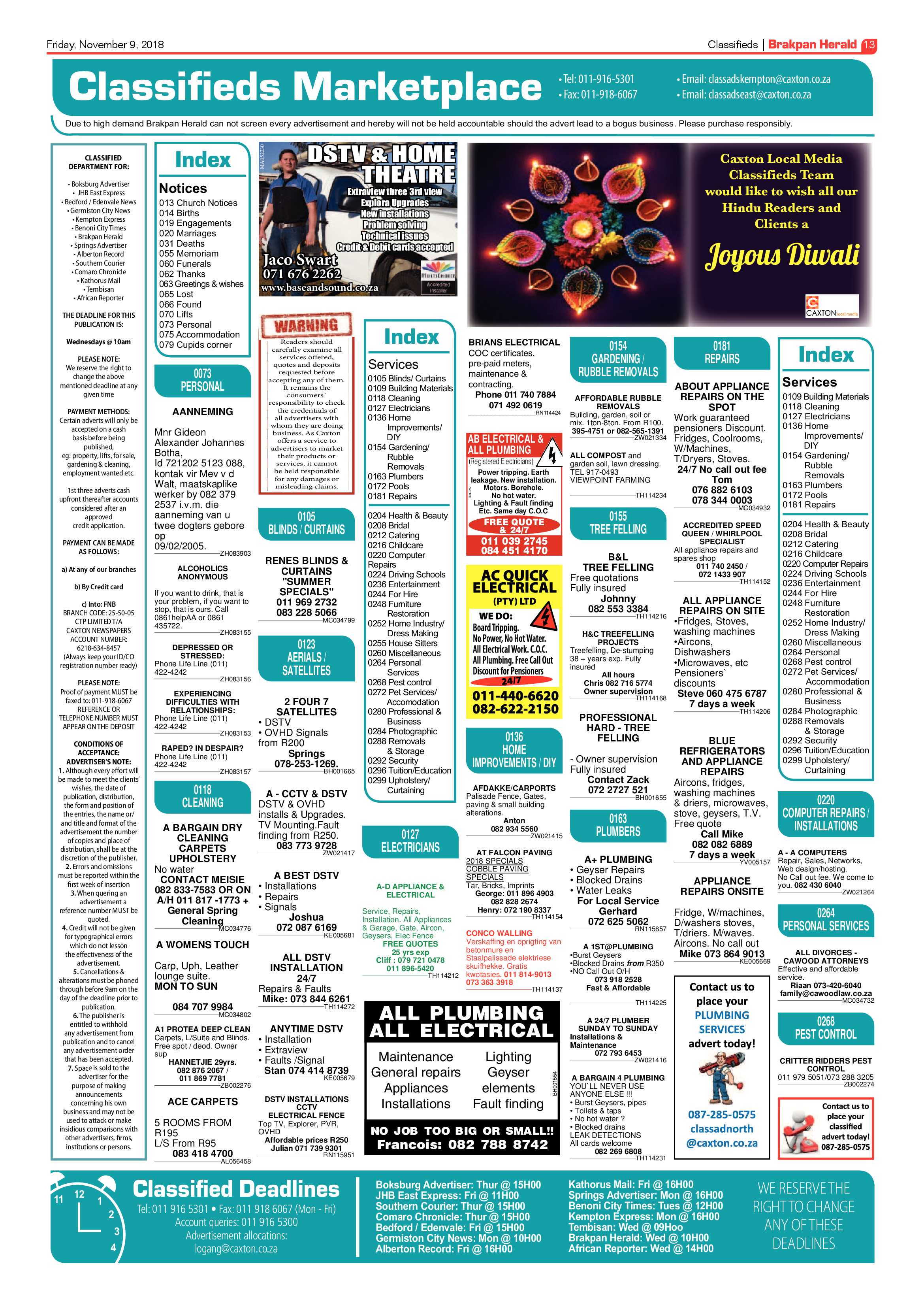 Brakpan Herald 09 November 2018 page 13