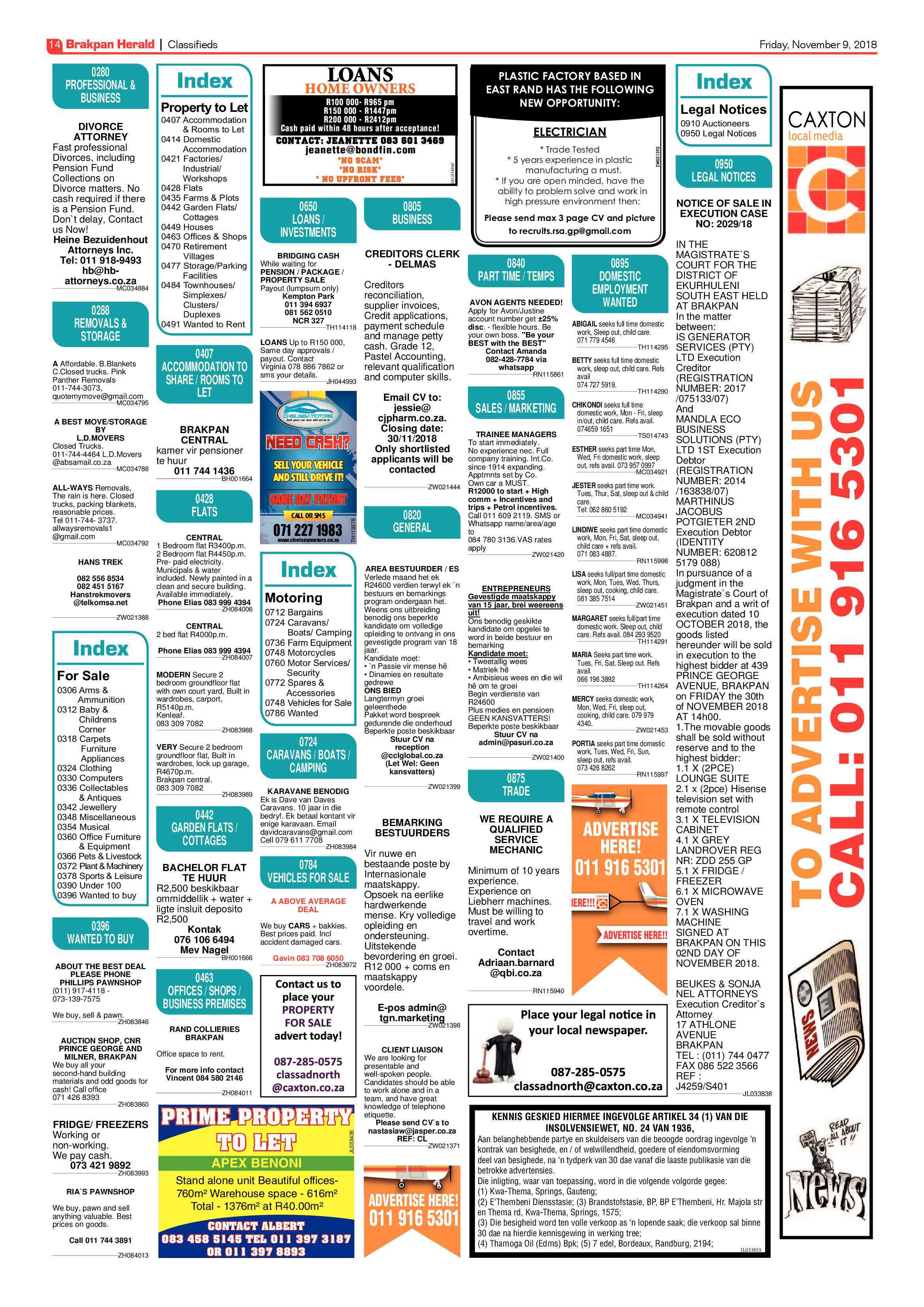 Brakpan Herald 09 November 2018 page 14