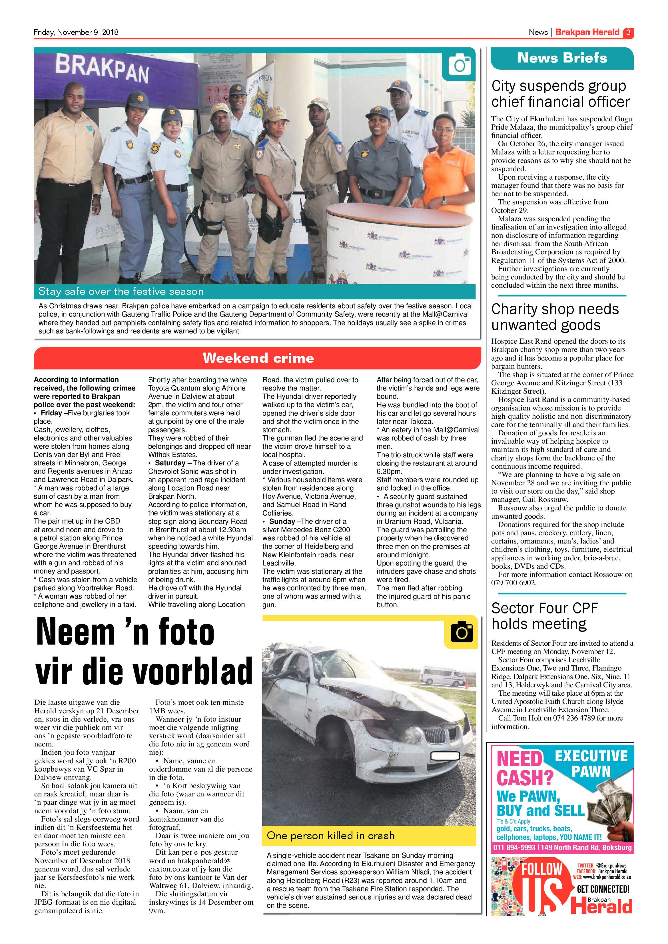 Brakpan Herald 09 November 2018 page 3