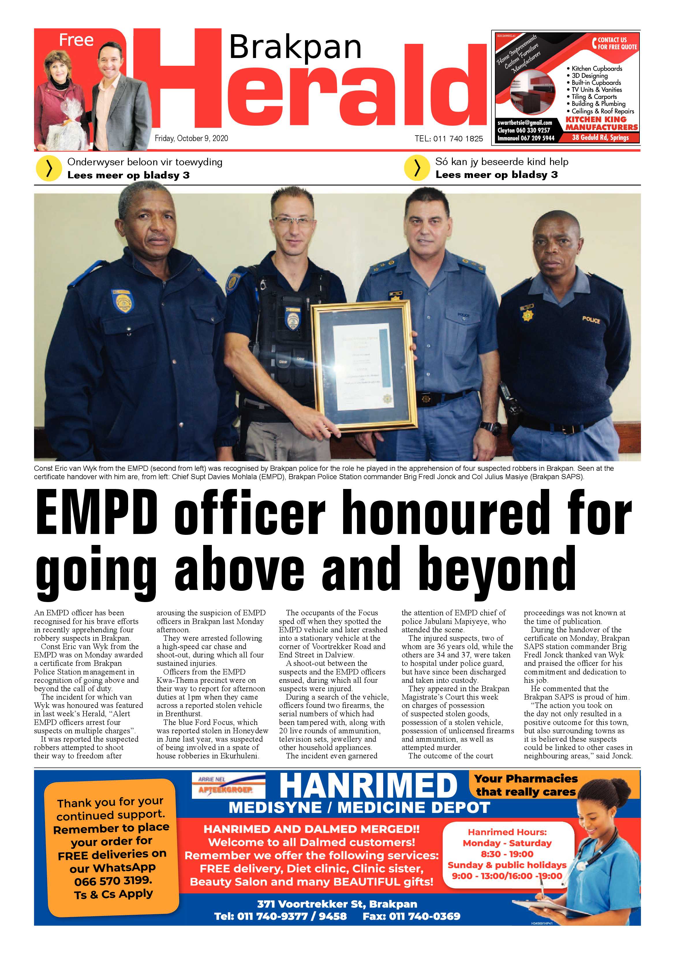 Brakpan Herald 09 October 2020 page 1
