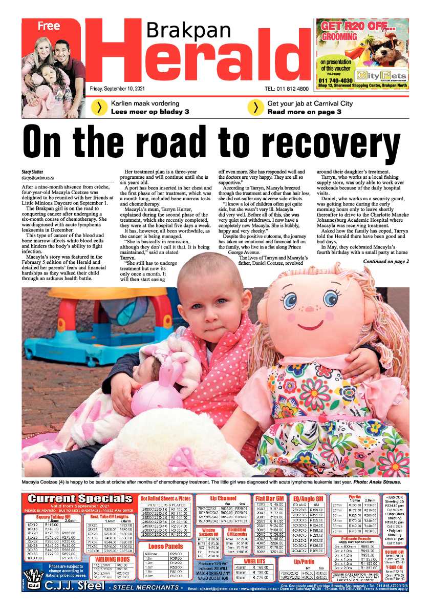 Brakpan Herald 09 September 2021 page 1
