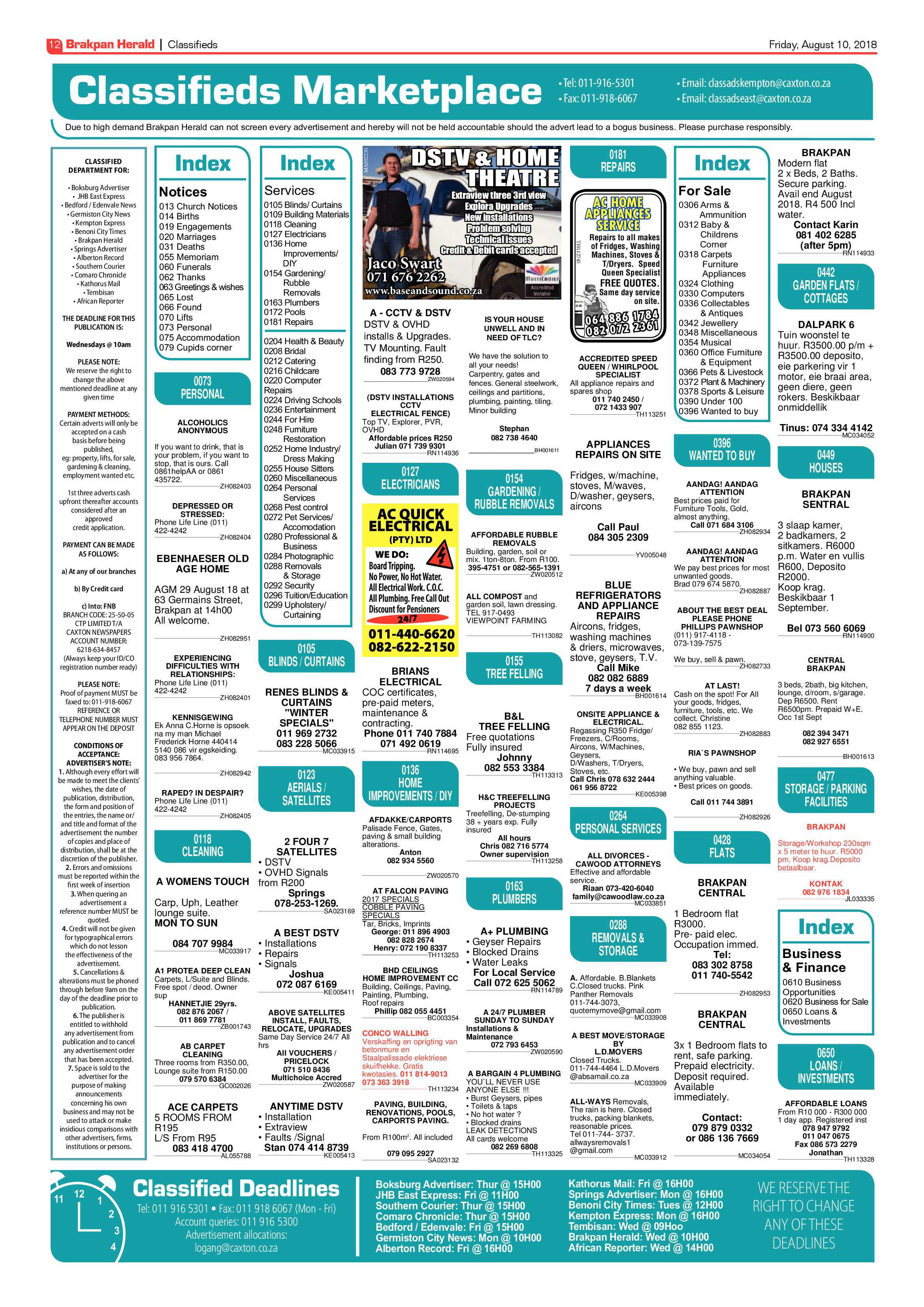 Brakpan Herald 10 August 2018 page 12