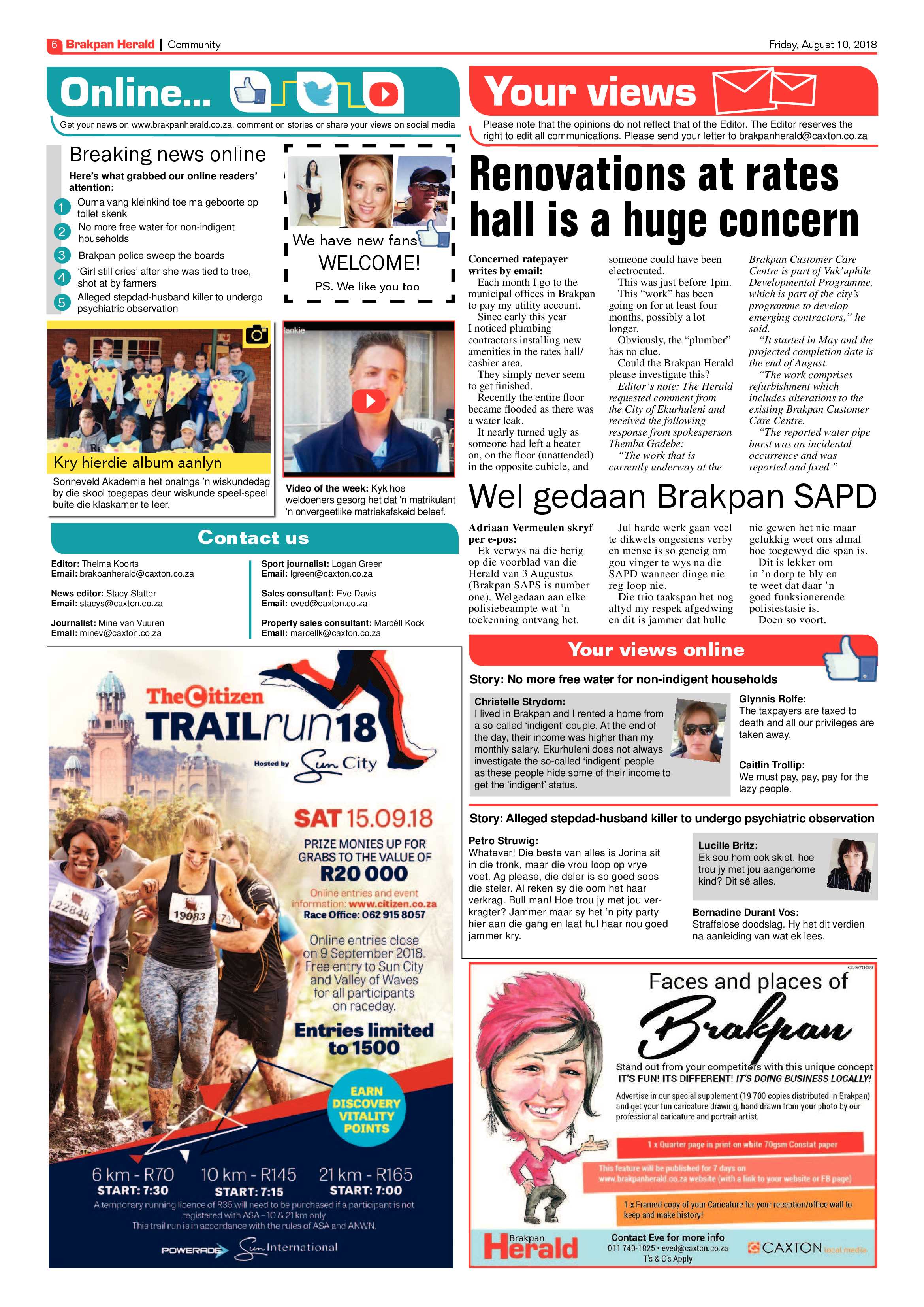 Brakpan Herald 10 August 2018 page 6