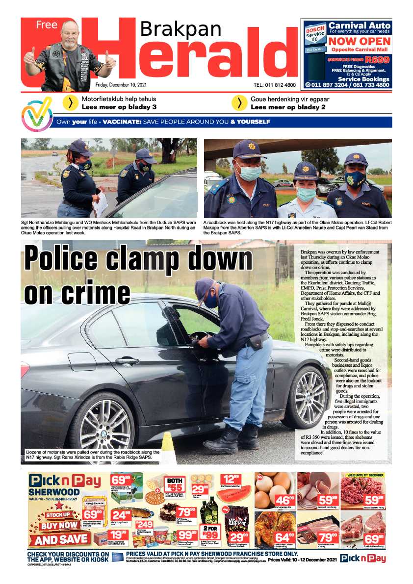 Brakpan Herald 10 December 2021 page 1