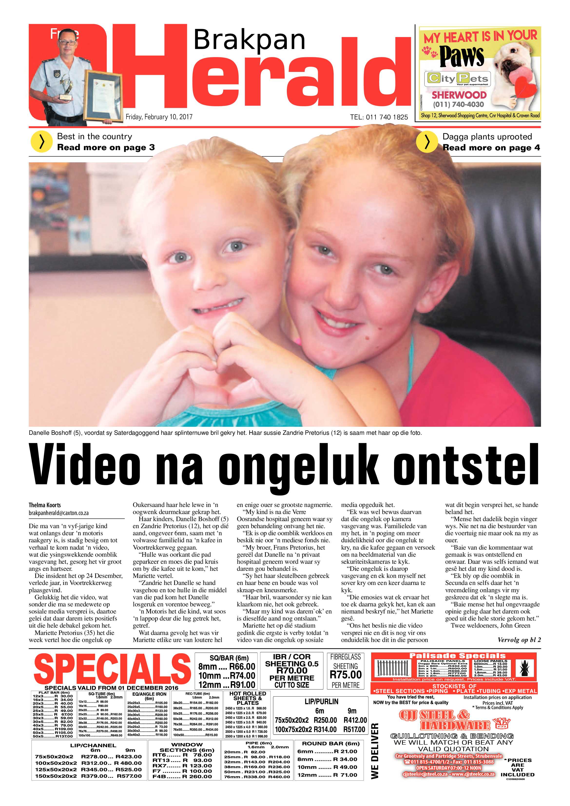 Brakpan Herald 10 February 2017 page 1