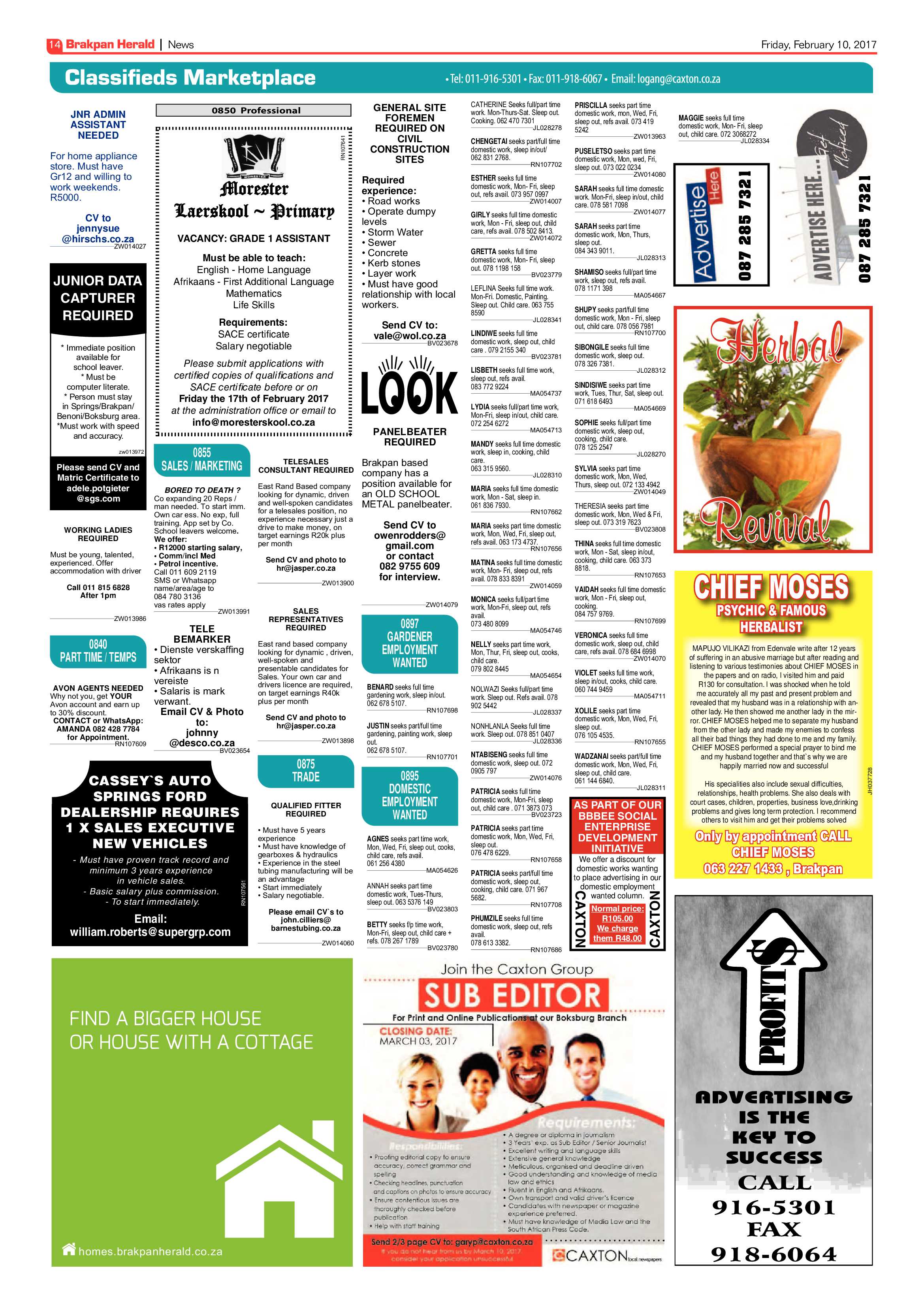 Brakpan Herald 10 February 2017 page 14