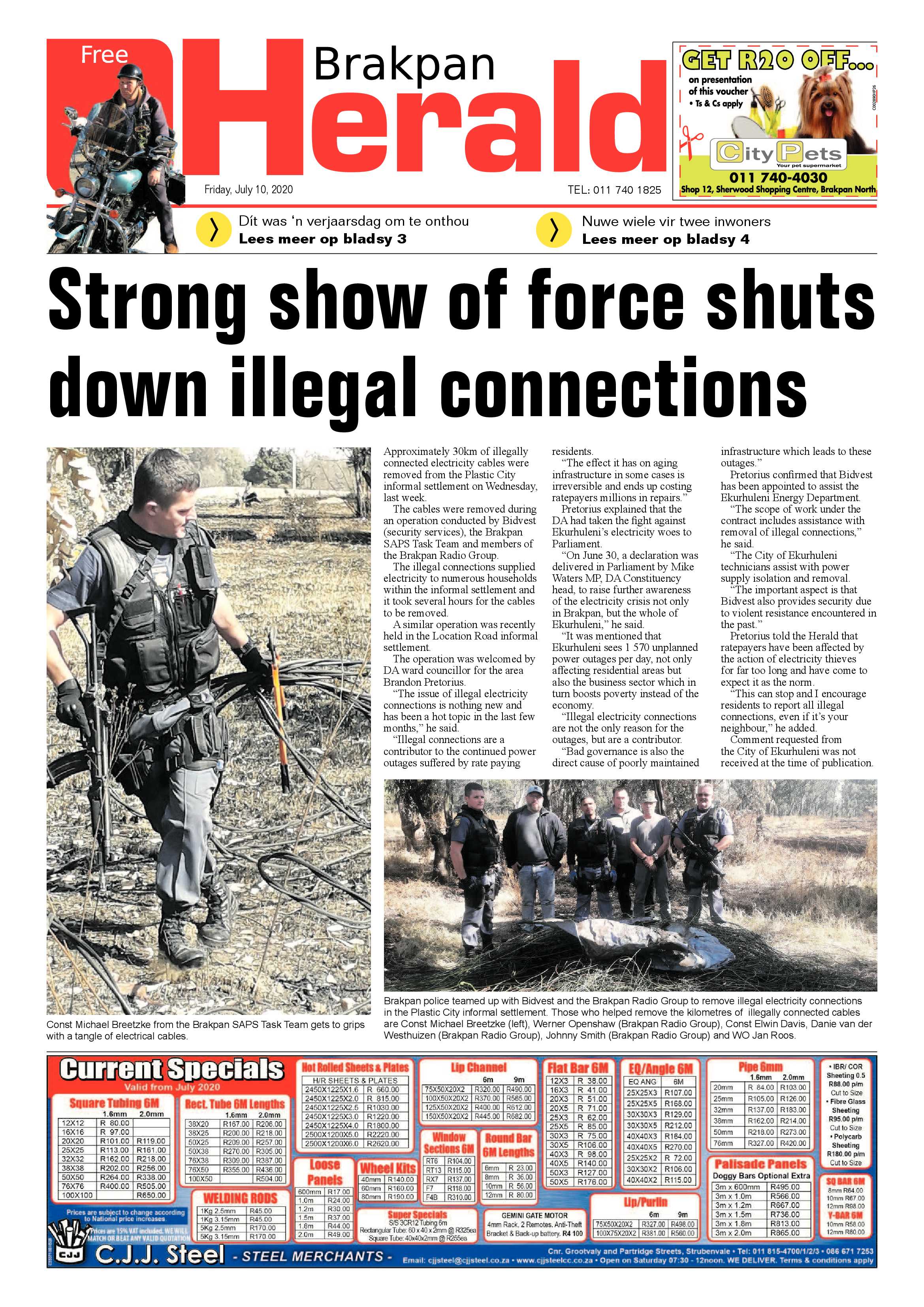 Brakpan Herald 10 July 2020 page 1