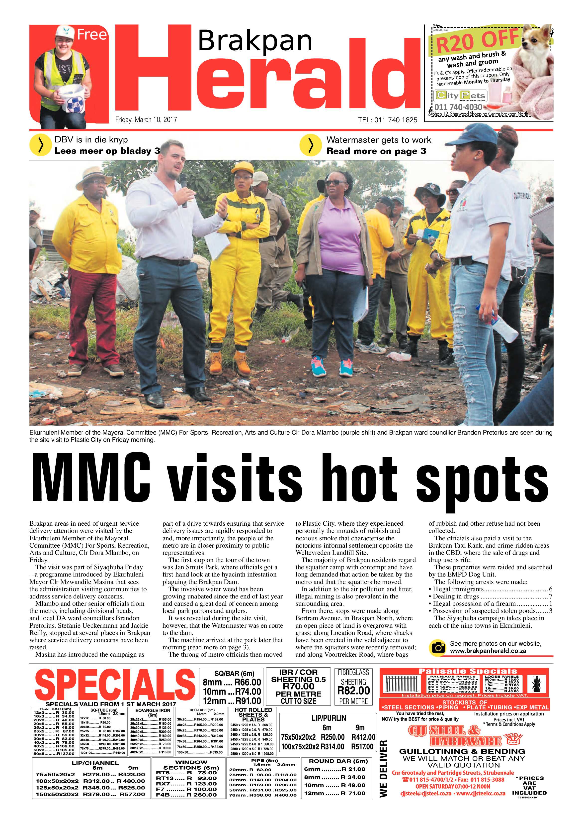 Brakpan Herald 10 March 2017 page 1