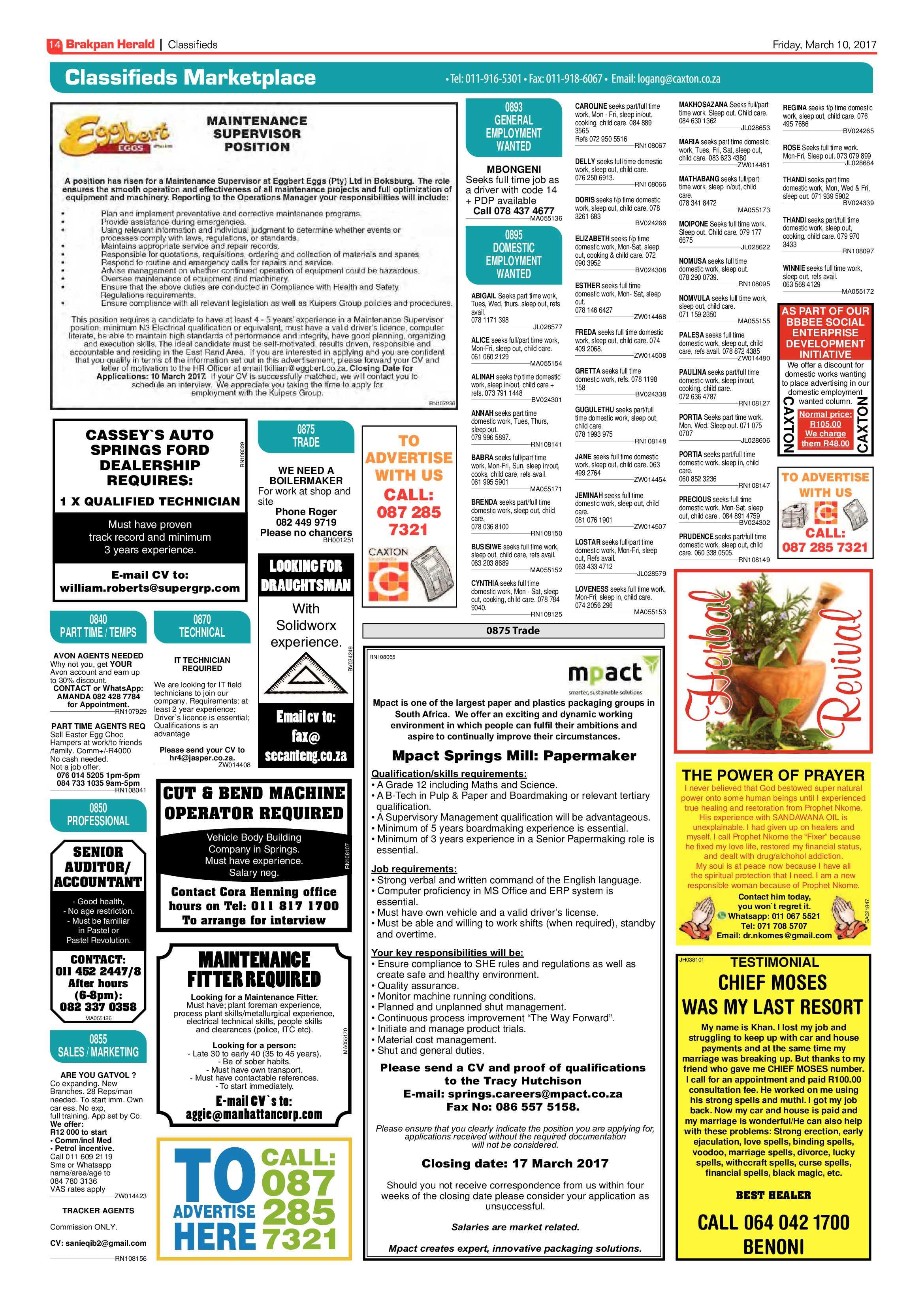 Brakpan Herald 10 March 2017 page 14