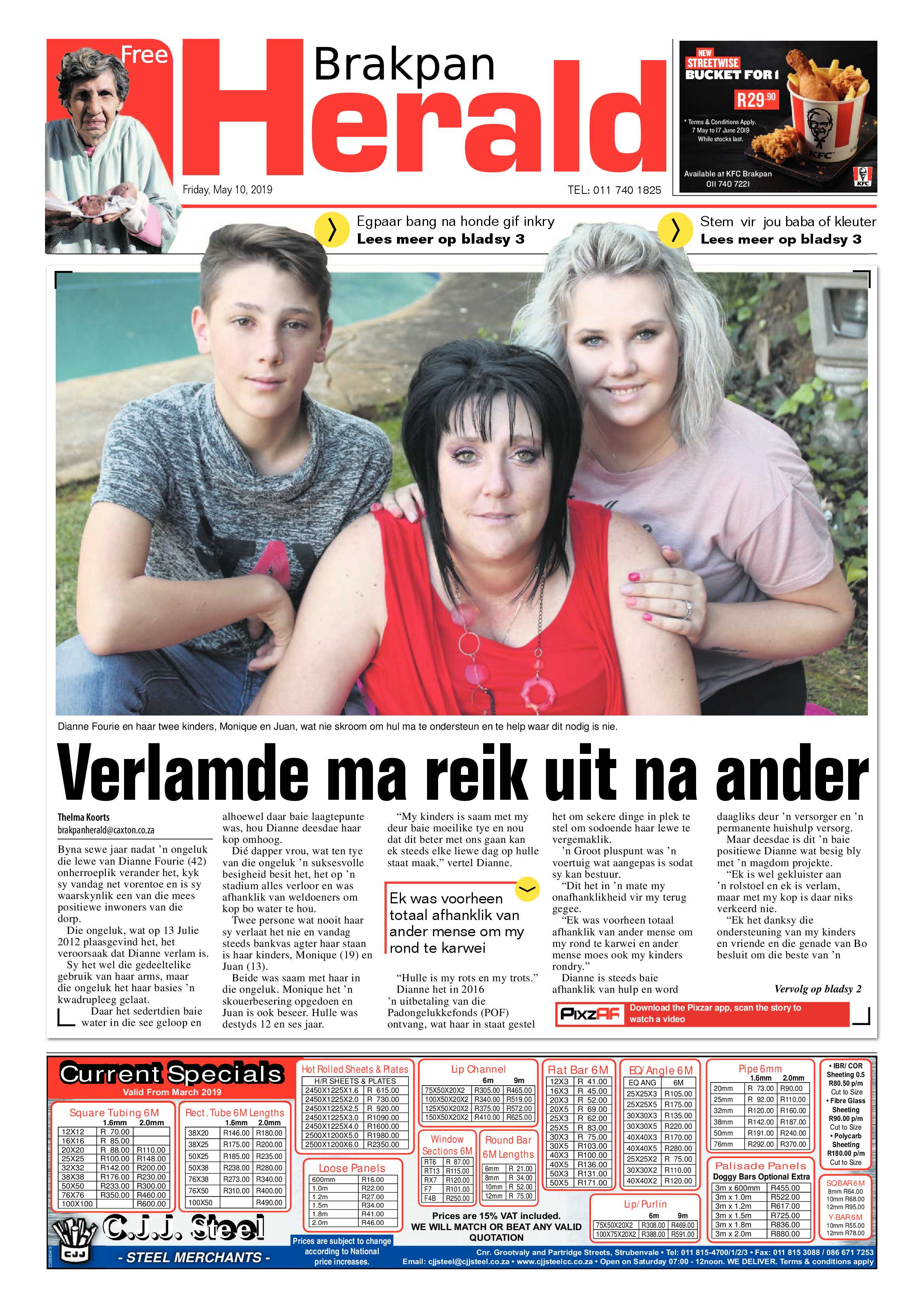 Brakpan Herald 10 May 2019 page 1