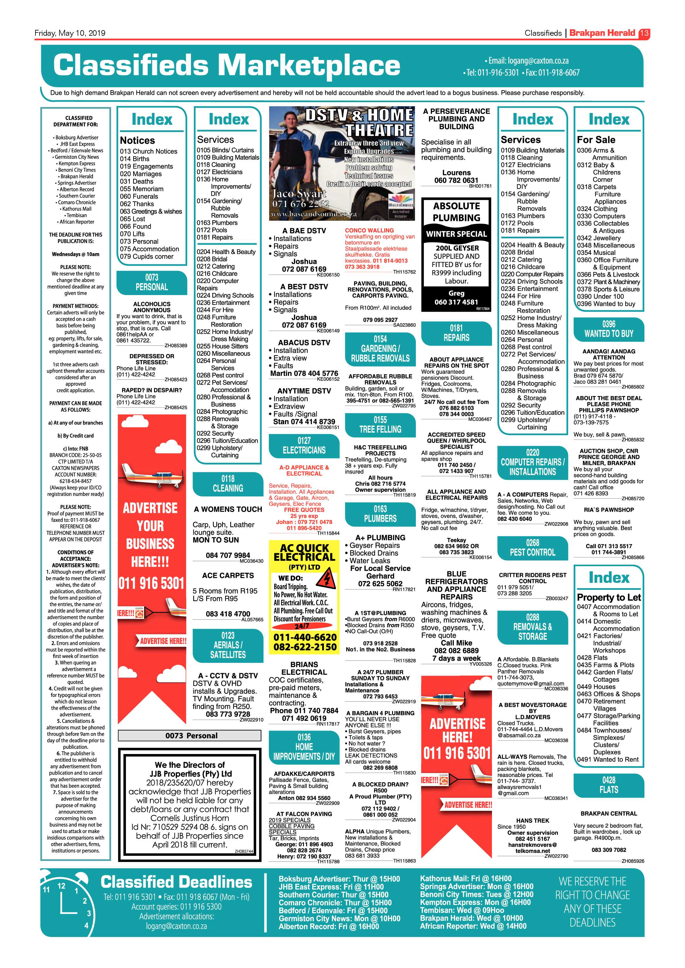 Brakpan Herald 10 May 2019 page 13