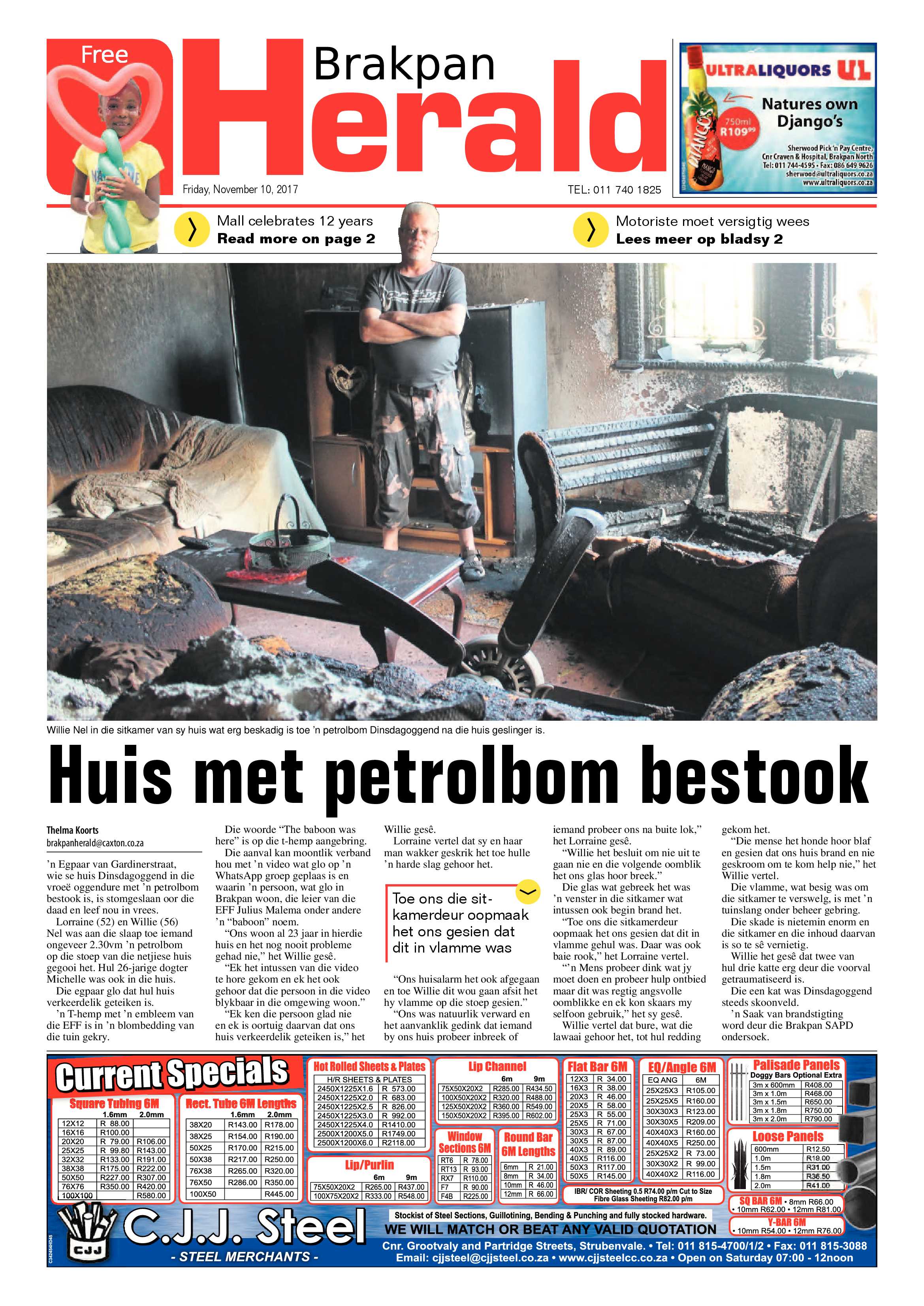 Brakpan Herald 10 November 2017 page 1