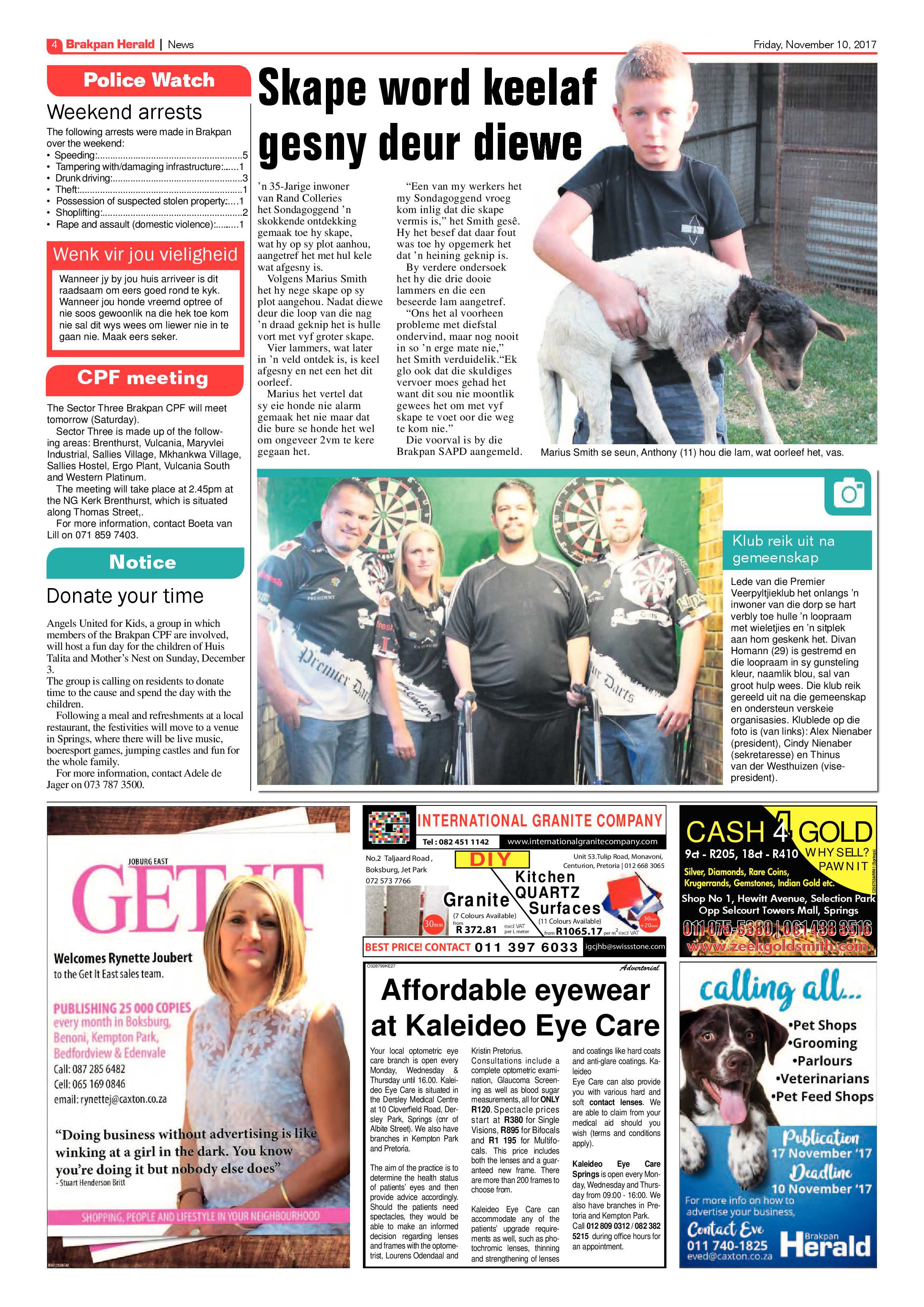 Brakpan Herald 10 November 2017 page 4