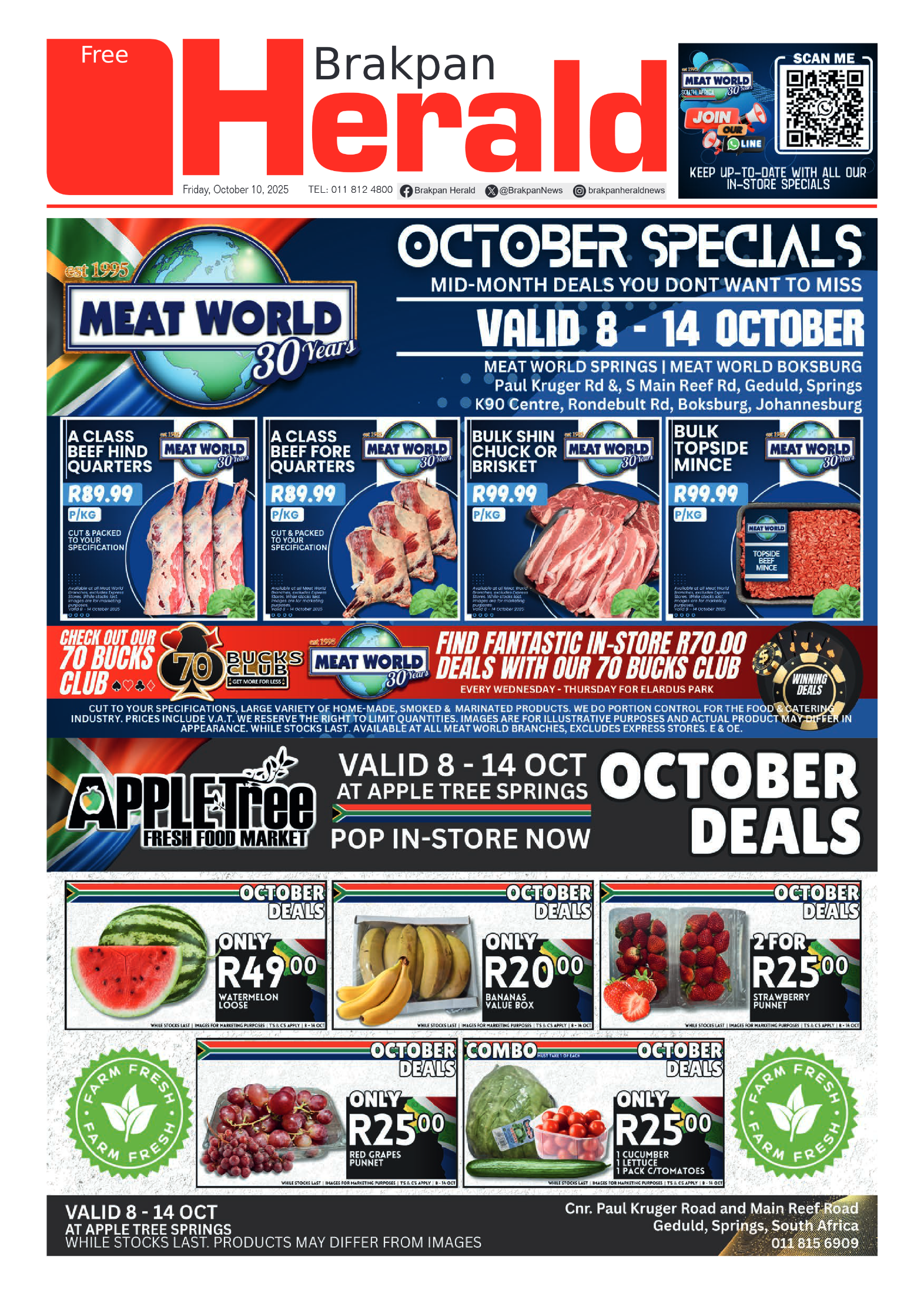 Brakpan Herald 10 October 2025 page 1