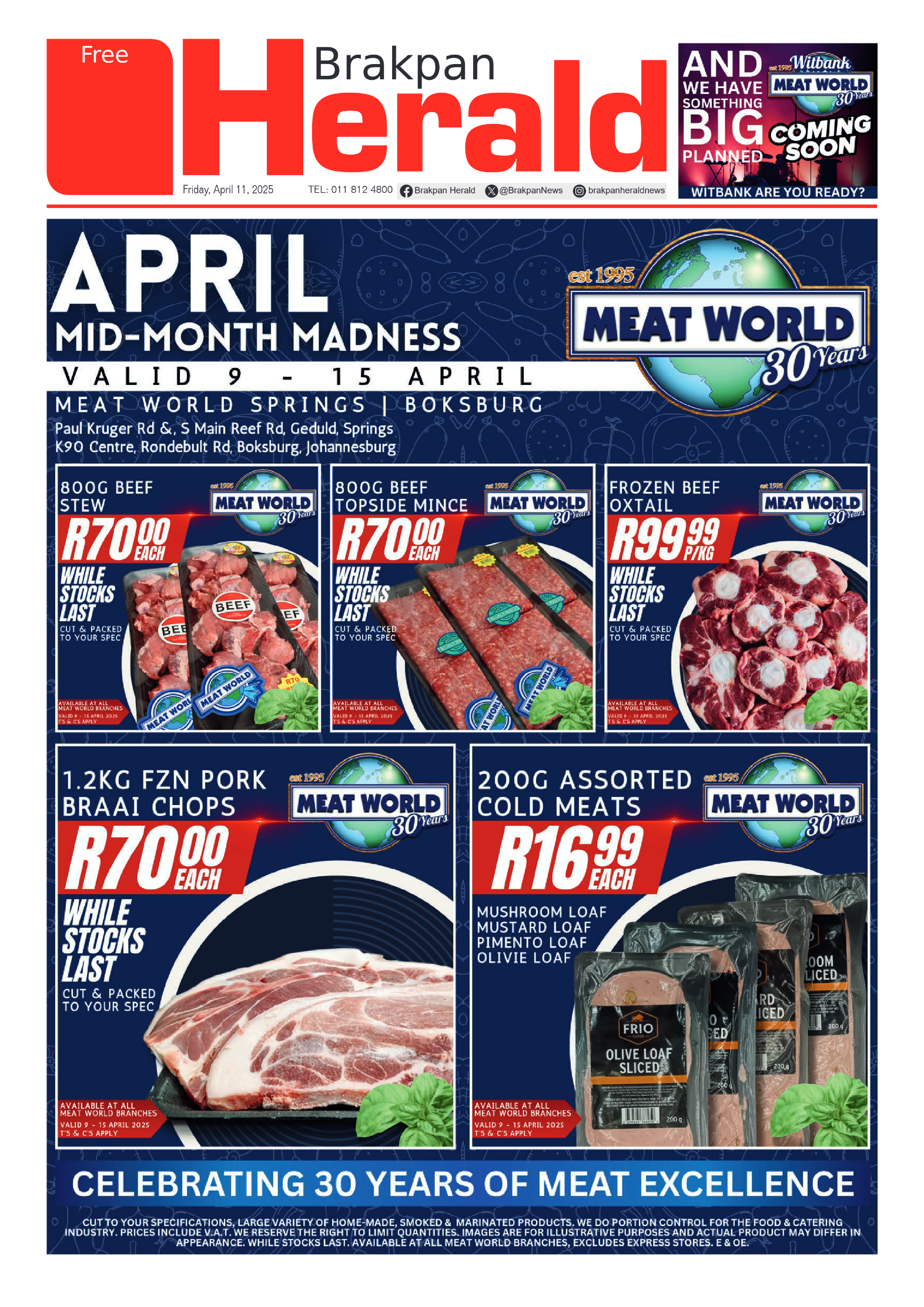 Brakpan Herald 11 April 2025 page 1