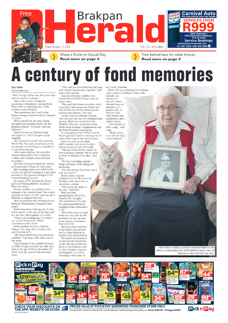 Brakpan Herald 11 August 2022 page 1