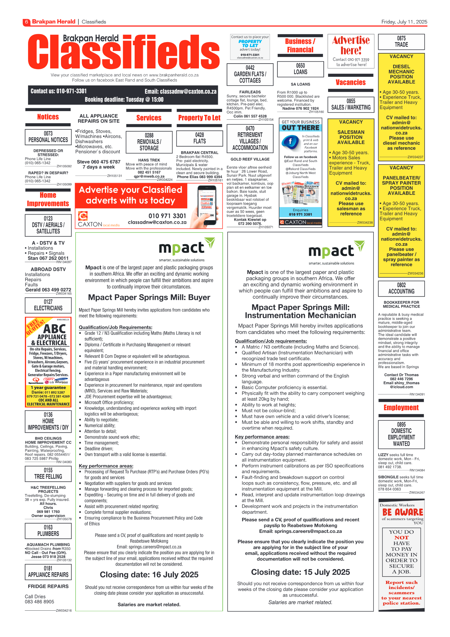 Brakpan Herald 11 July 2025 page 8