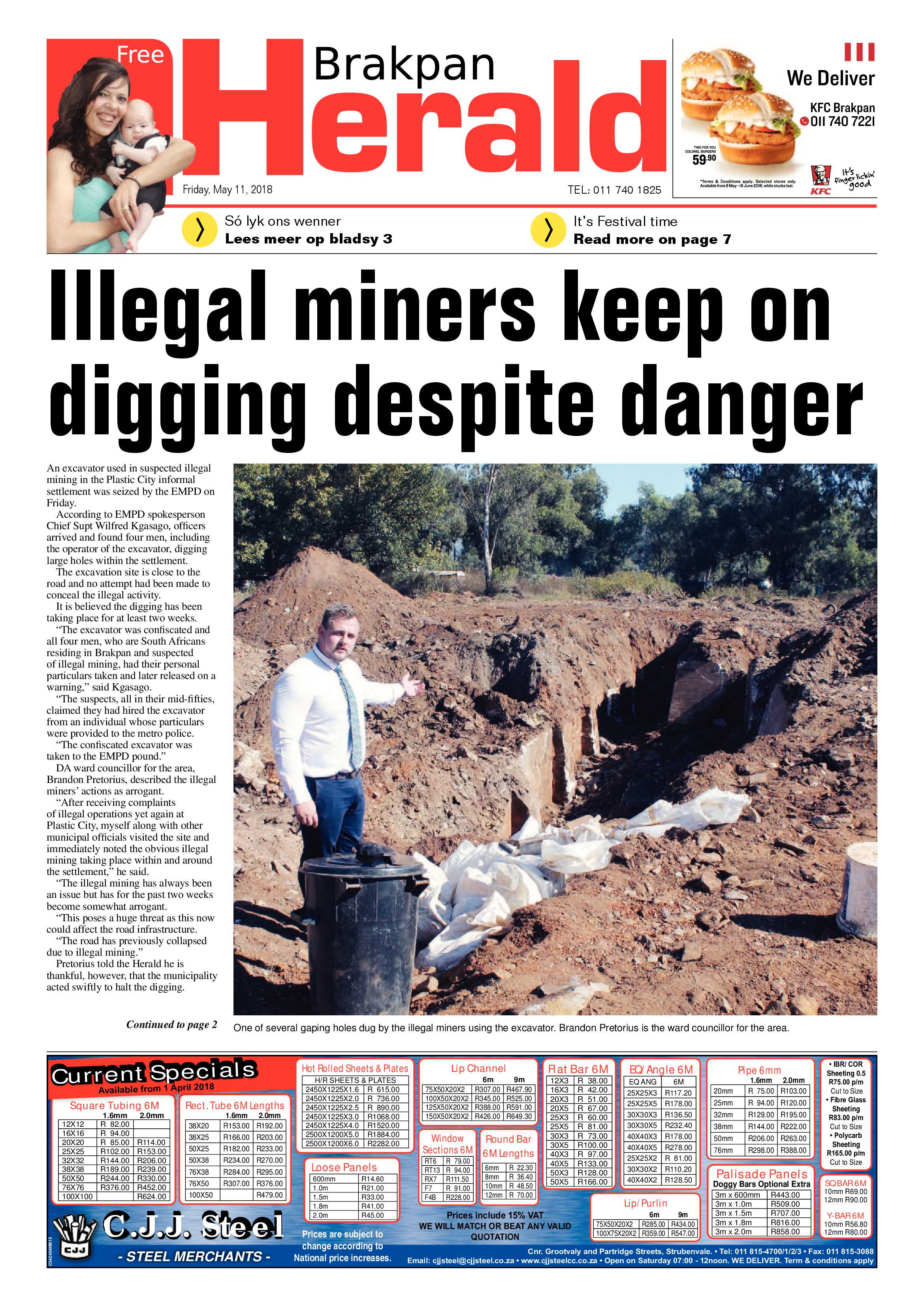 Brakpan Herald 11 May 2018 page 1