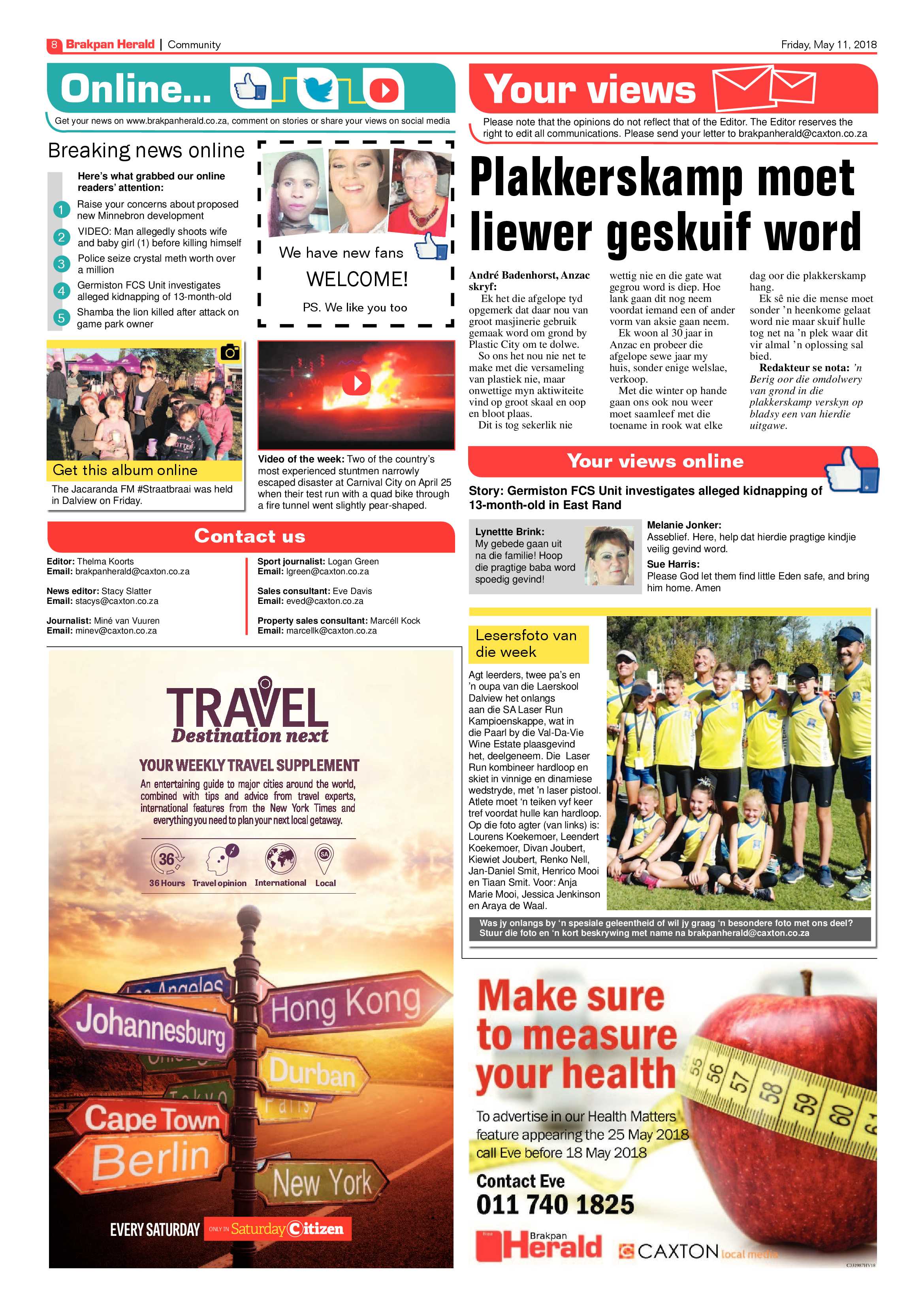 Brakpan Herald 11 May 2018 page 8